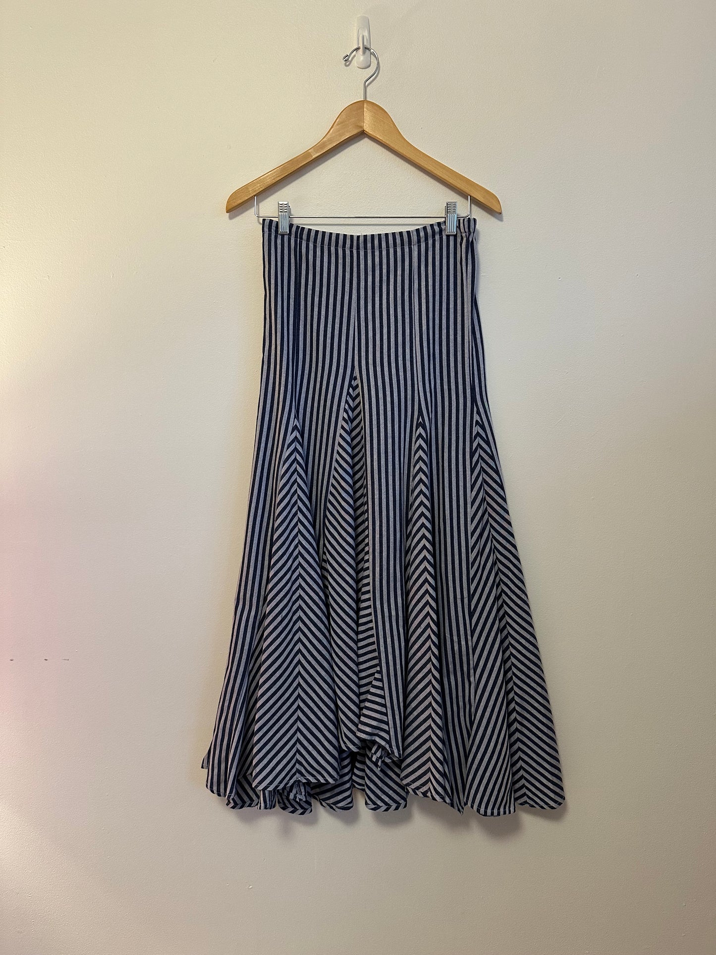 NWT Olivaceous Blue Stripes Maxi Skirt | Size Small