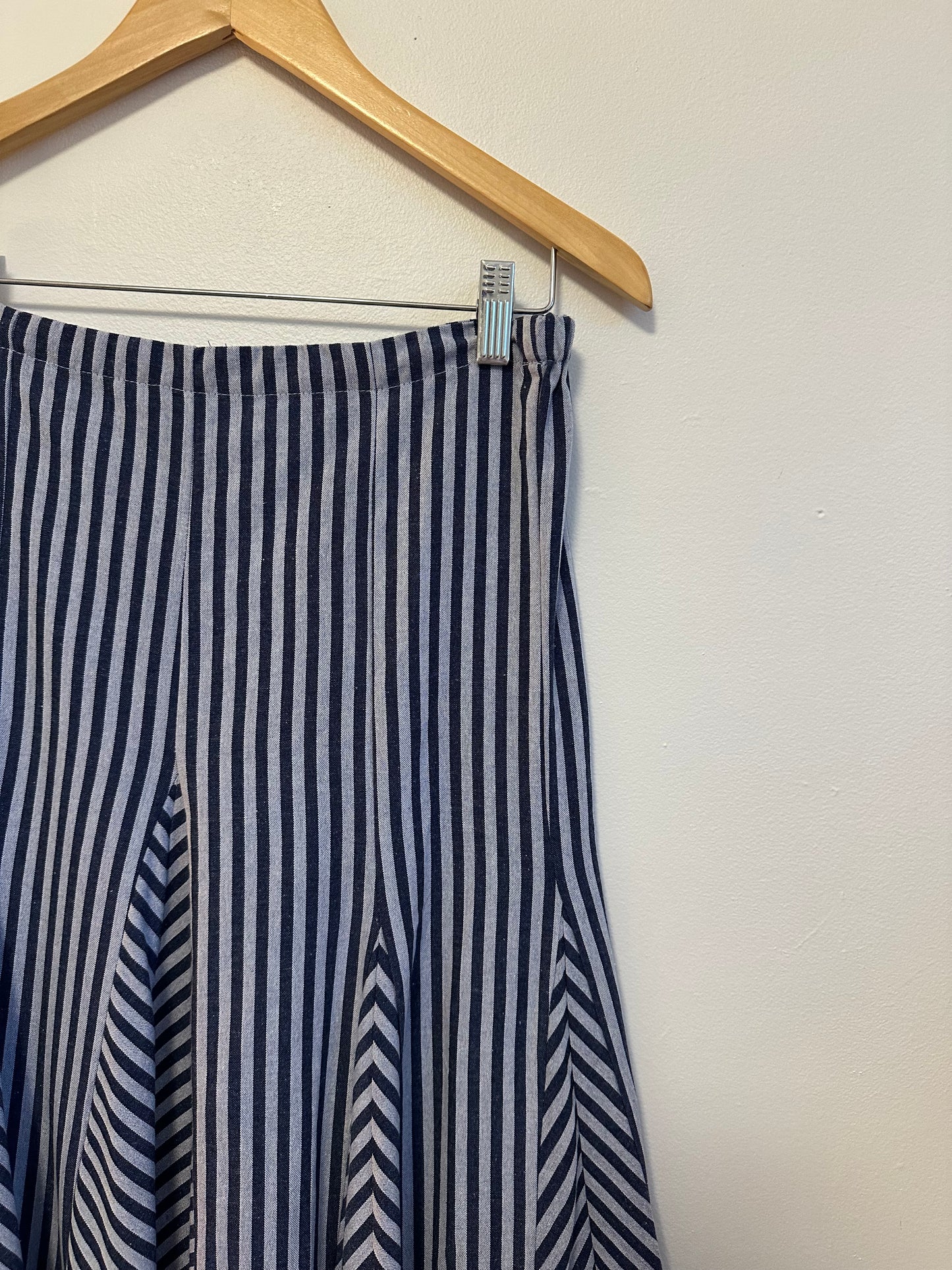 NWT Olivaceous Blue Stripes Maxi Skirt | Size Small