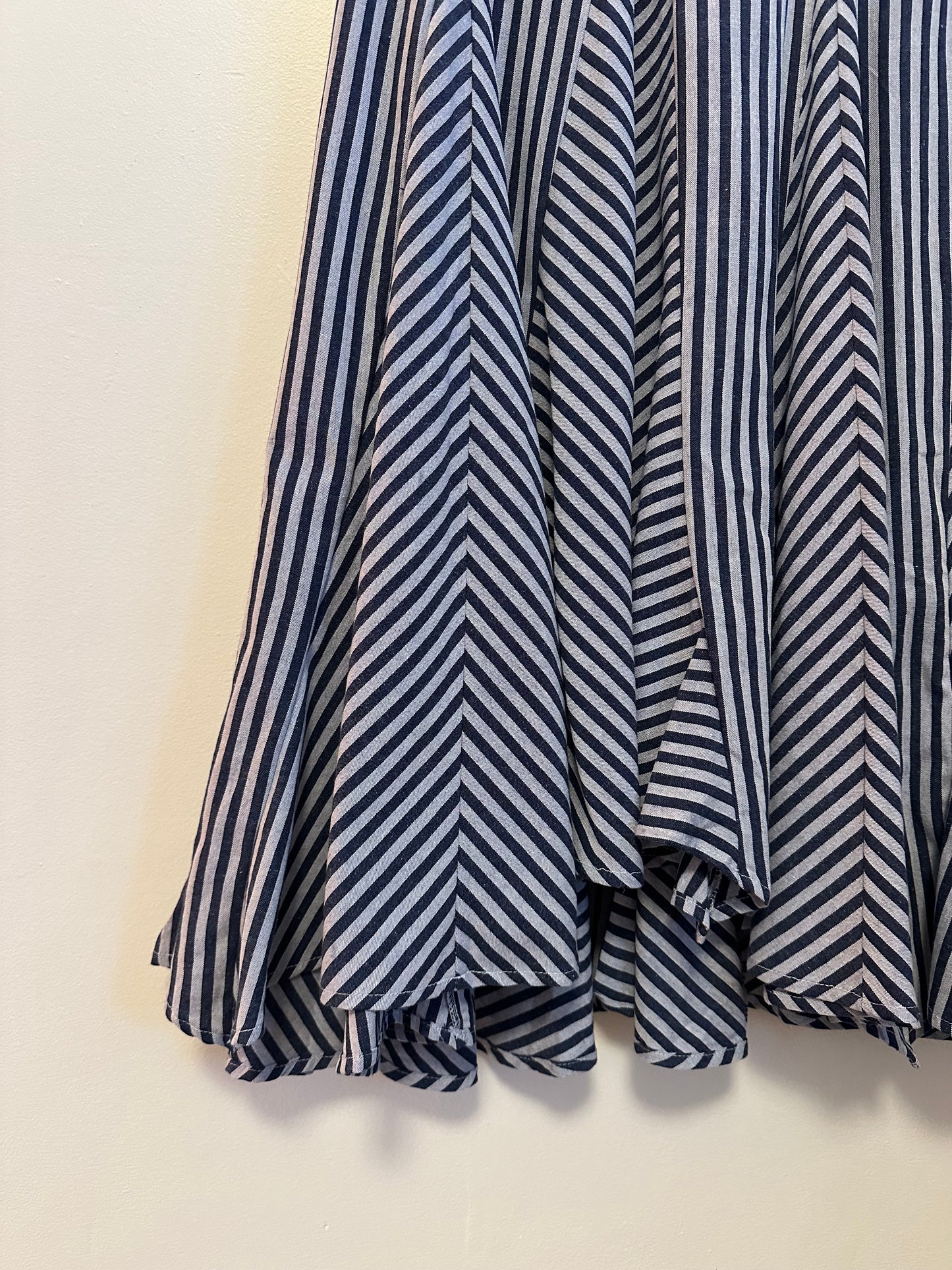 NWT Olivaceous Blue Stripes Maxi Skirt | Size Small