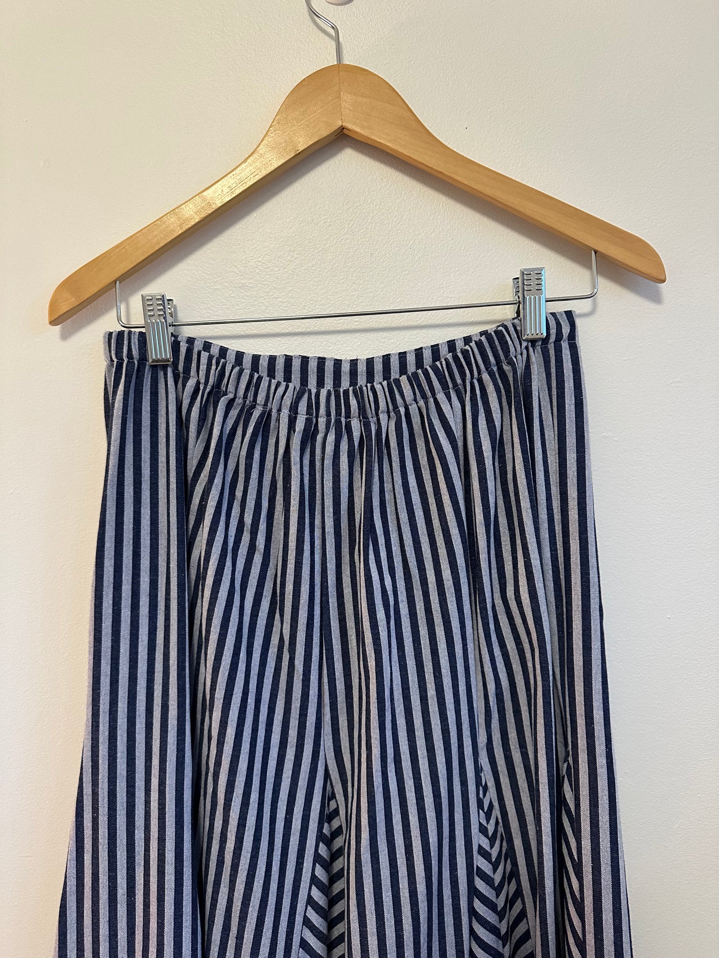 NWT Olivaceous Blue Stripes Maxi Skirt | Size Small