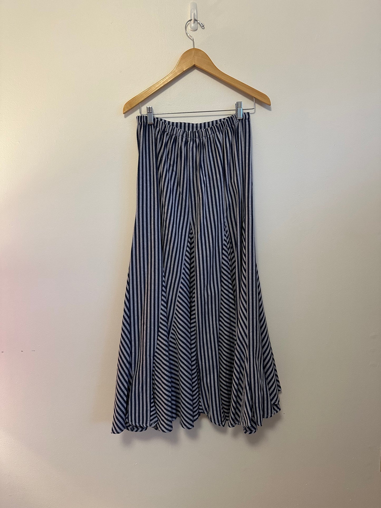 NWT Olivaceous Blue Stripes Maxi Skirt | Size Small