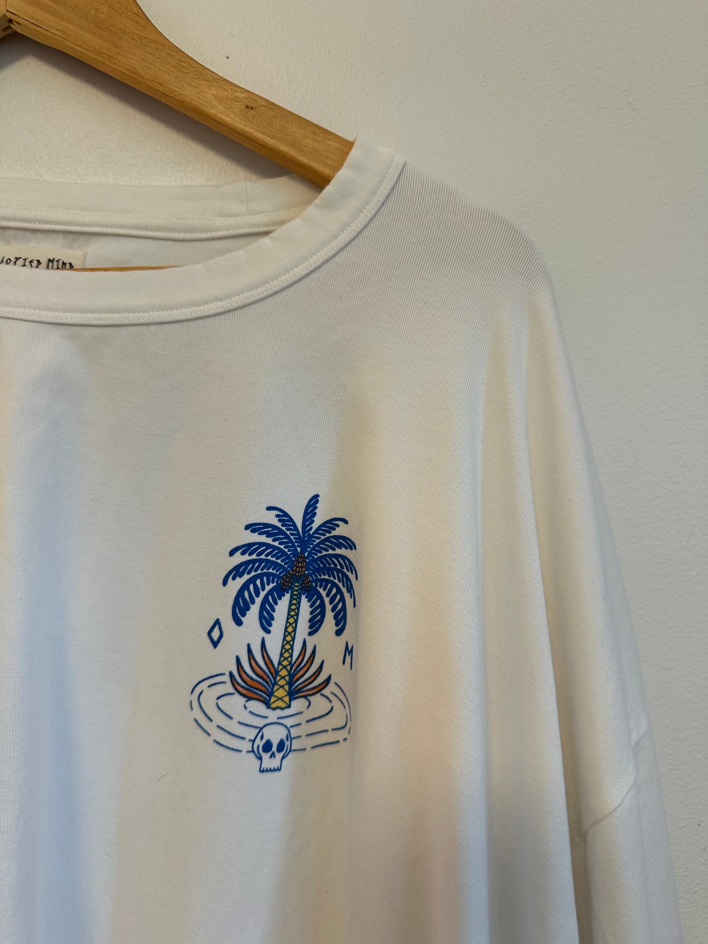 Occupied Mind Small Talk Survivor Graphic Cropped Long Sleeve Tee | Size XL