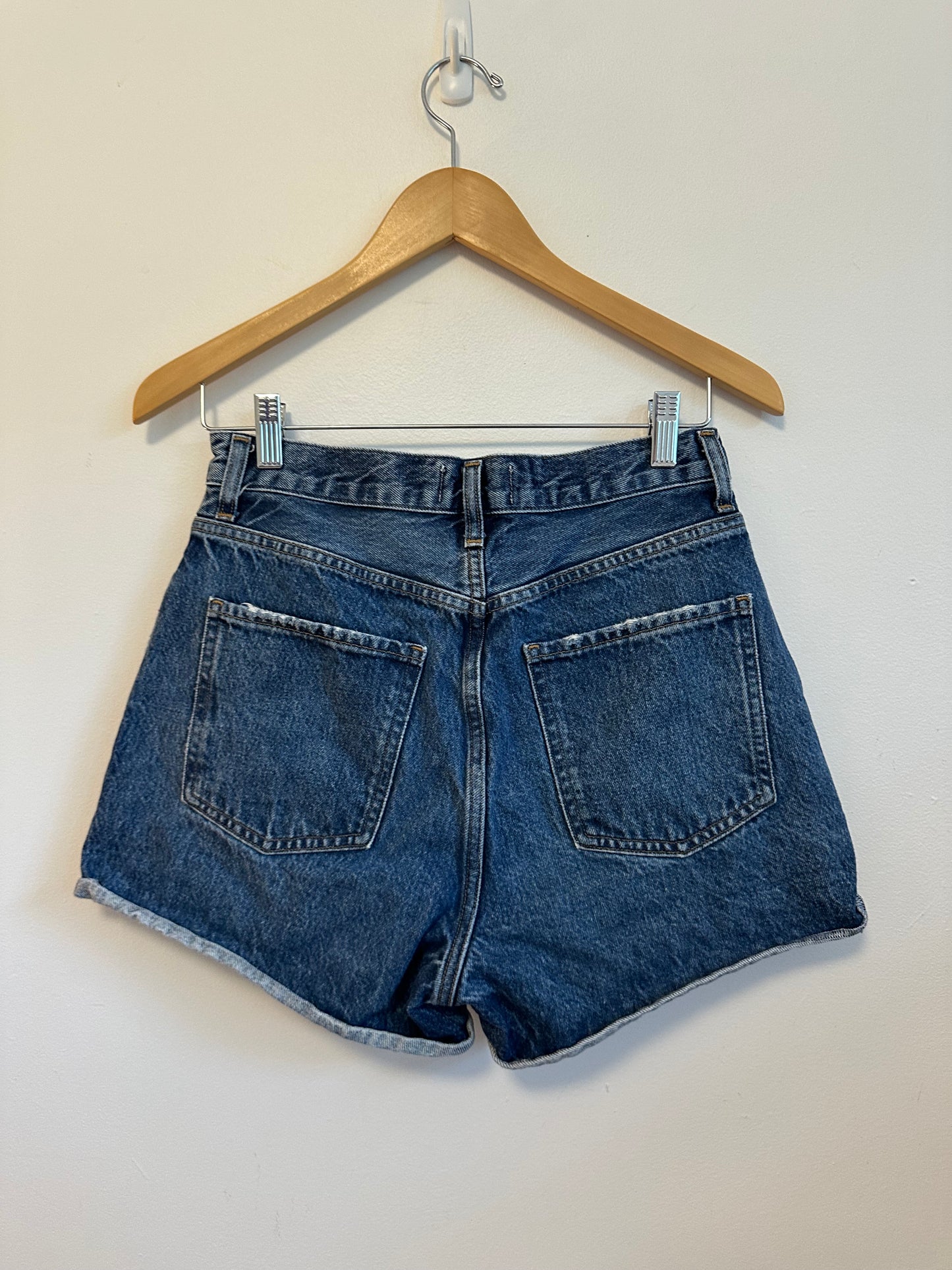 Agolde Dee High Rise Dark Wash Denim Shorts | Size 27