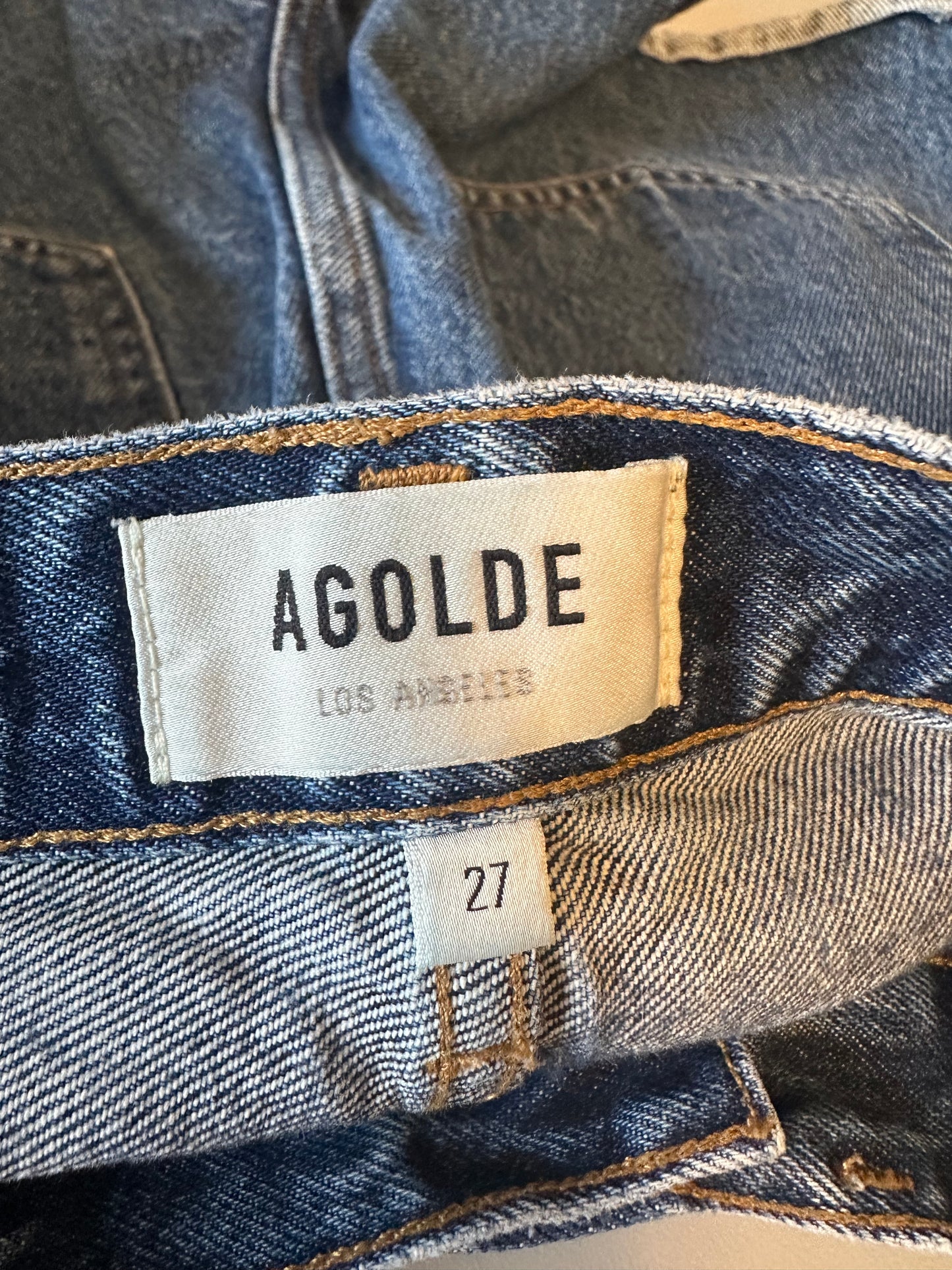 Agolde Dee High Rise Dark Wash Denim Shorts | Size 27