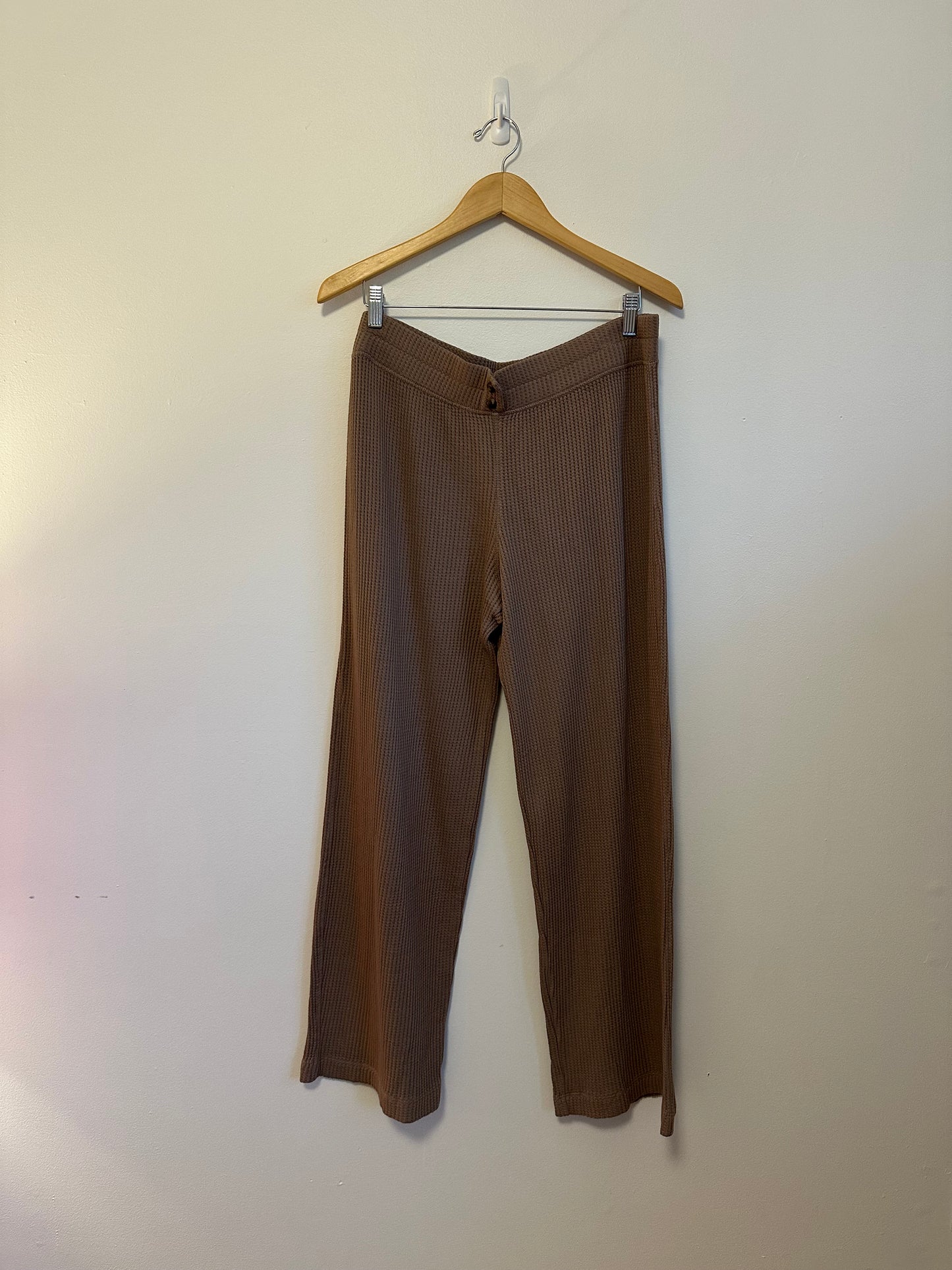 NWT Faherty Apres Waffle Cotton Pants in Wood Smoke | Size XL