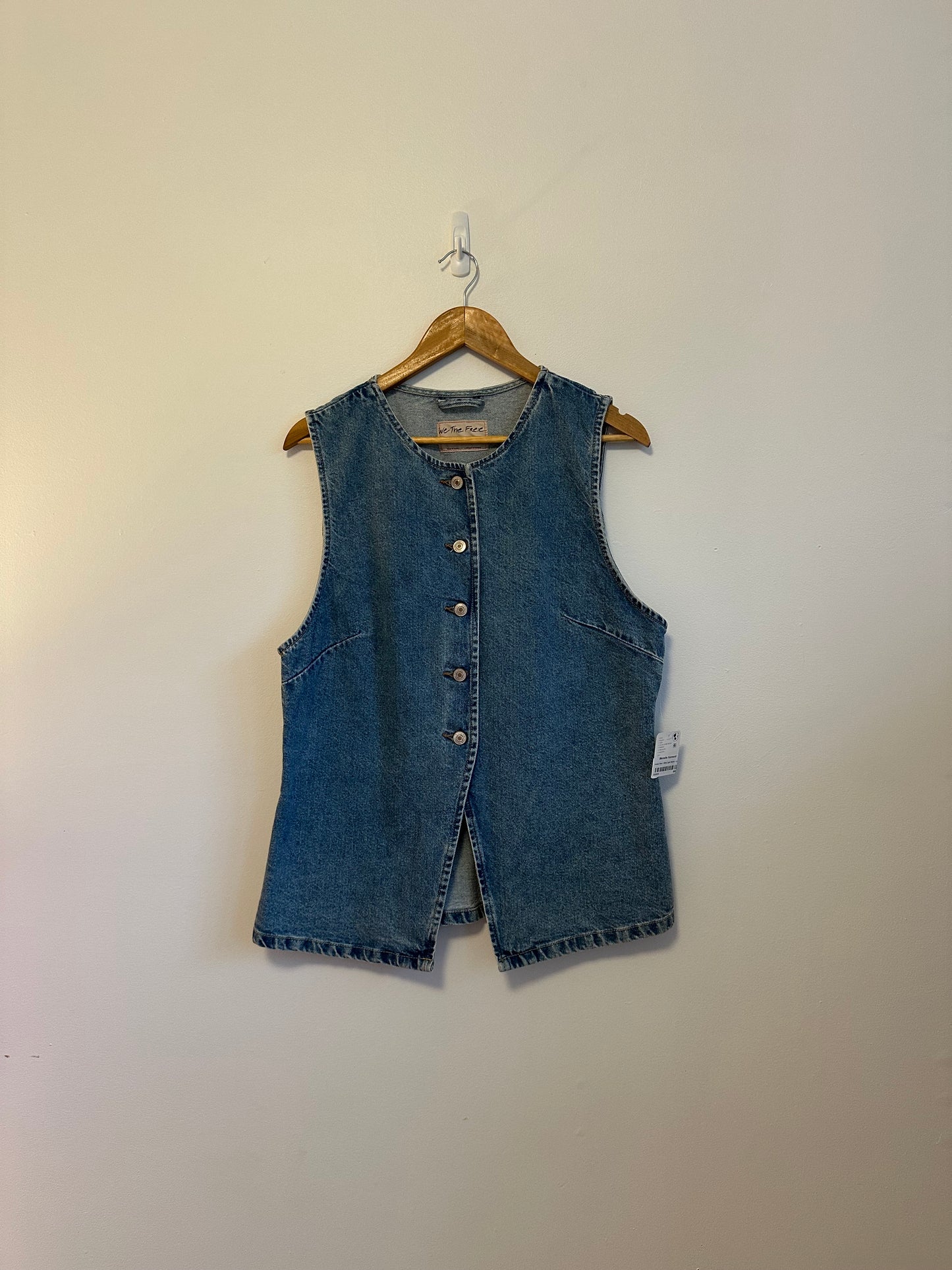 NWT Free People Aimee Denim Vest in Indigo Blue | Size Large