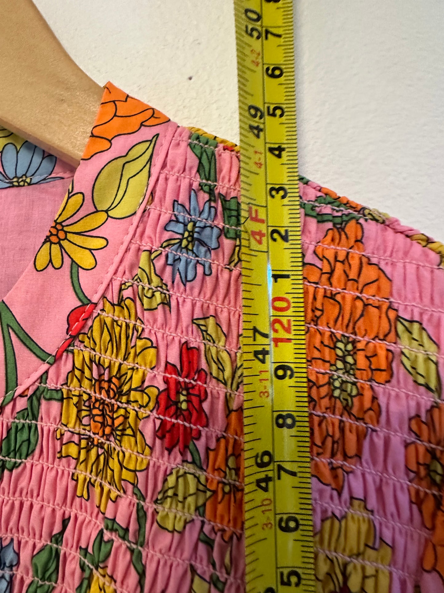 Boden Cecily Pink Cotton Smocked Long Sleeve Dress | Size 6