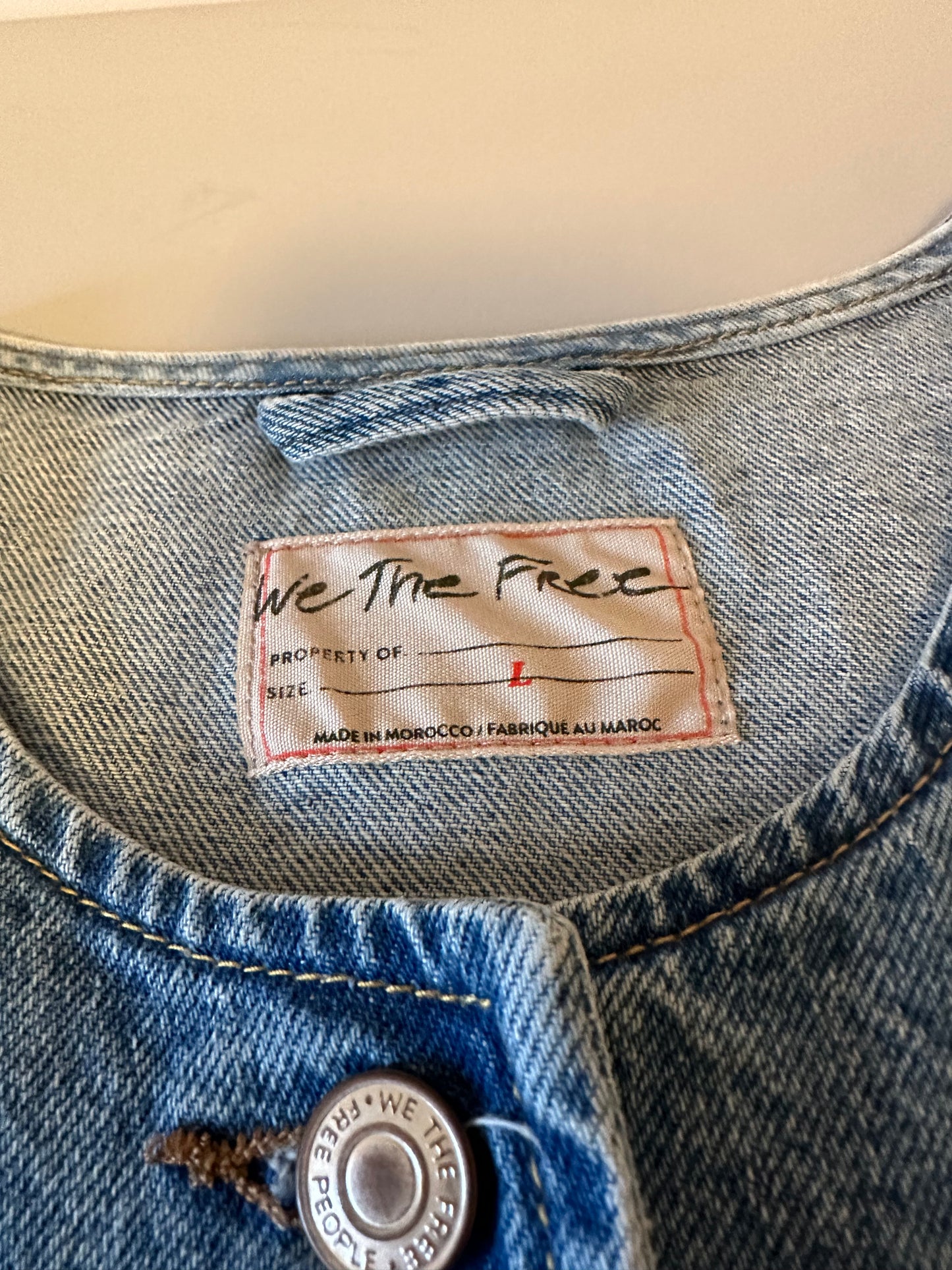 NWT Free People Aimee Denim Vest in Indigo Blue | Size Large