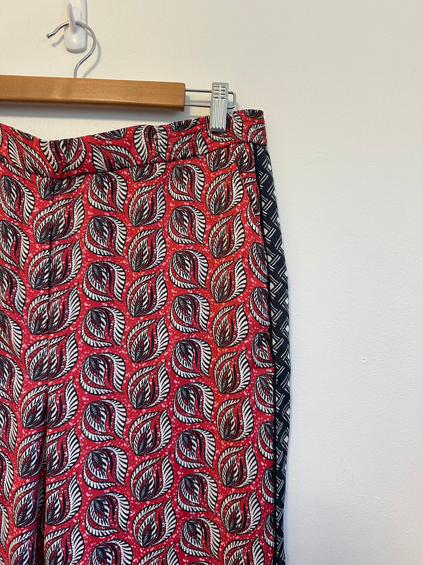 Anthropologie Red Paisley Print Ankle Pants | Size Medium