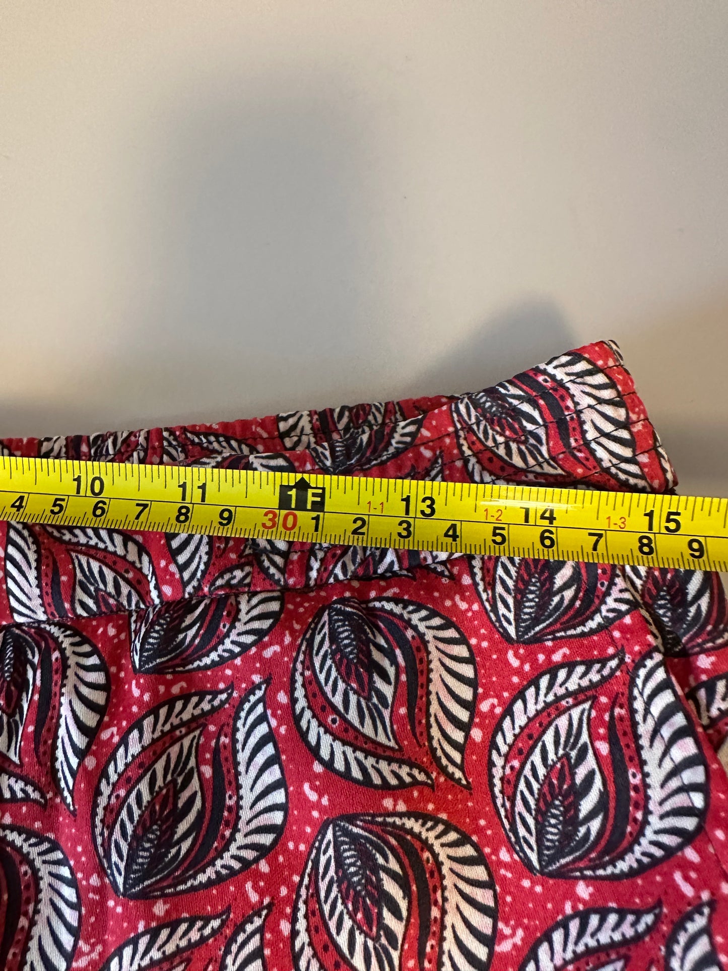 Anthropologie Red Paisley Print Ankle Pants | Size Medium