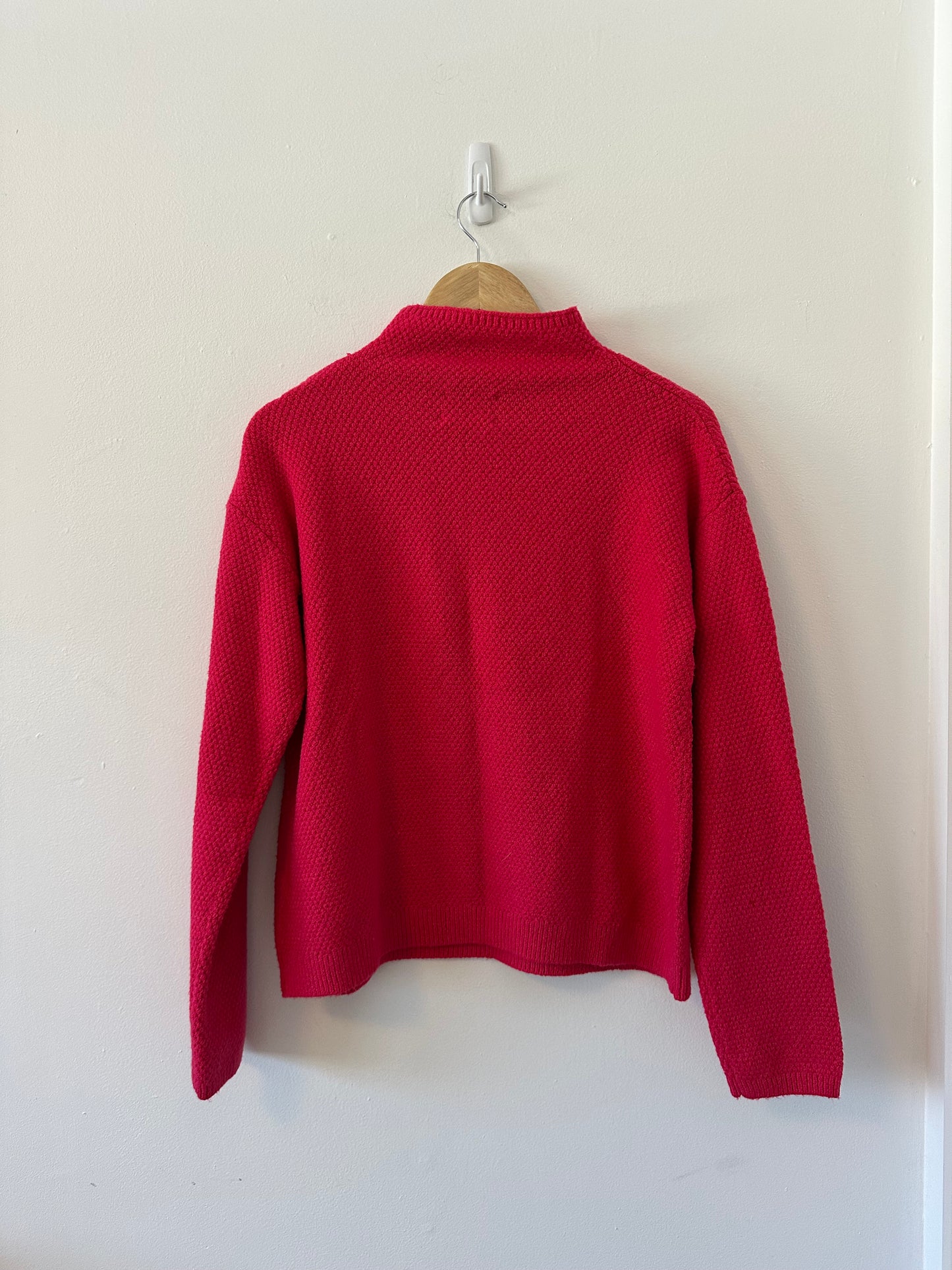 NWT Stitches & Stripes Fuschia Pink Remy Mock Neck Sweater | Size Medium