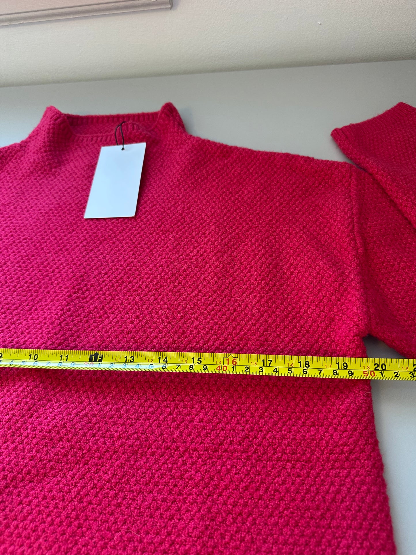 NWT Stitches & Stripes Fuschia Pink Remy Mock Neck Sweater | Size Medium