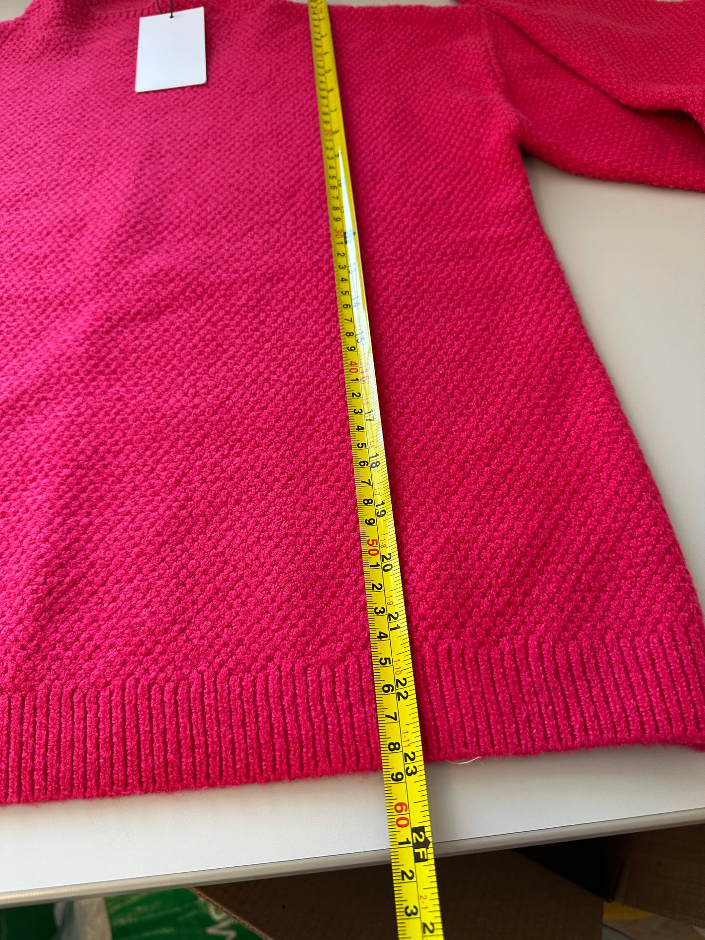 NWT Stitches & Stripes Fuschia Pink Remy Mock Neck Sweater | Size Medium