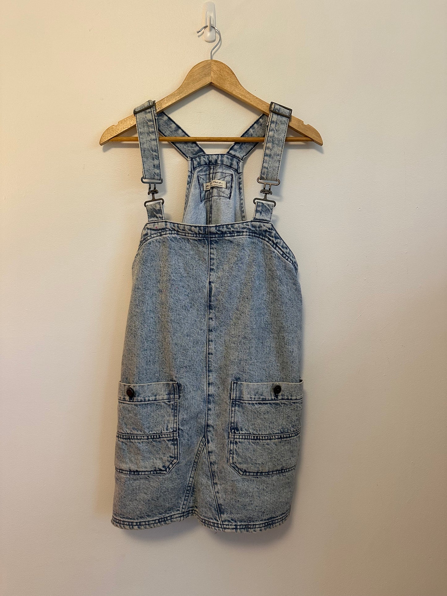 We The Free x Free People Acid Wash Denim Overall Dress | Size Small