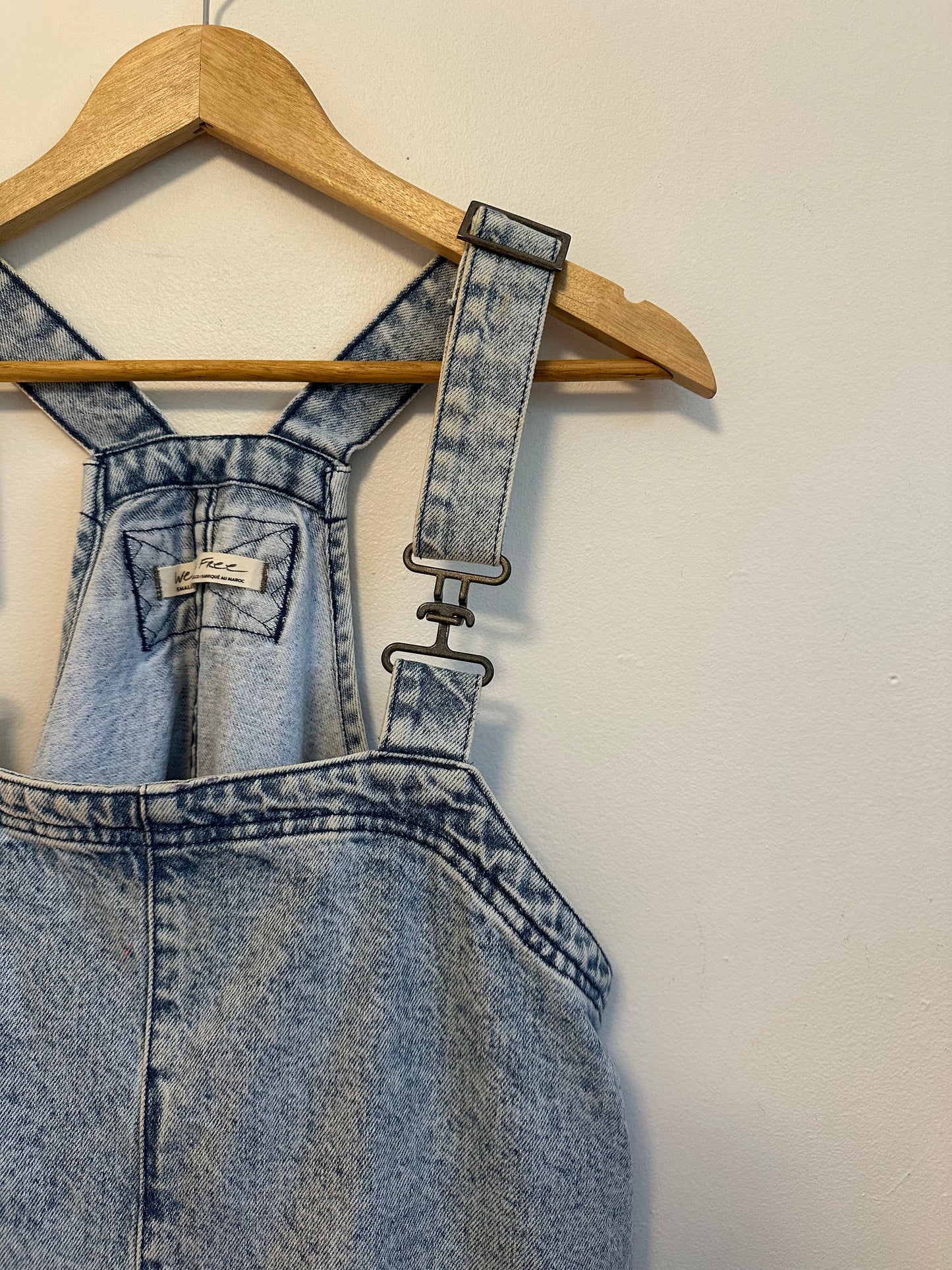 We The Free x Free People Acid Wash Denim Overall Dress | Size Small