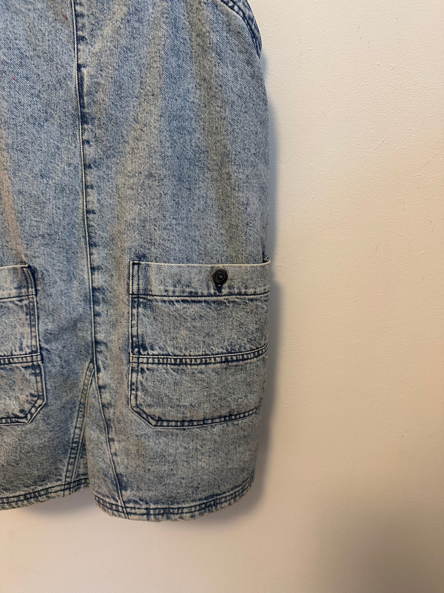 We The Free x Free People Acid Wash Denim Overall Dress | Size Small