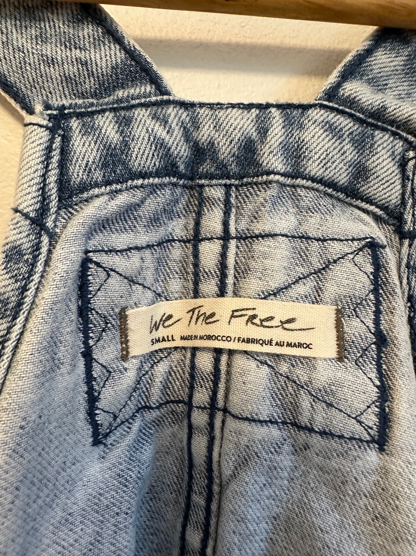 We The Free x Free People Acid Wash Denim Overall Dress | Size Small