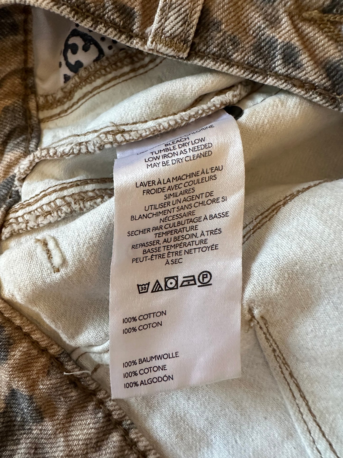 We The Free x Free People Good Luck Leopard Print Barrel Jeans | Size 27