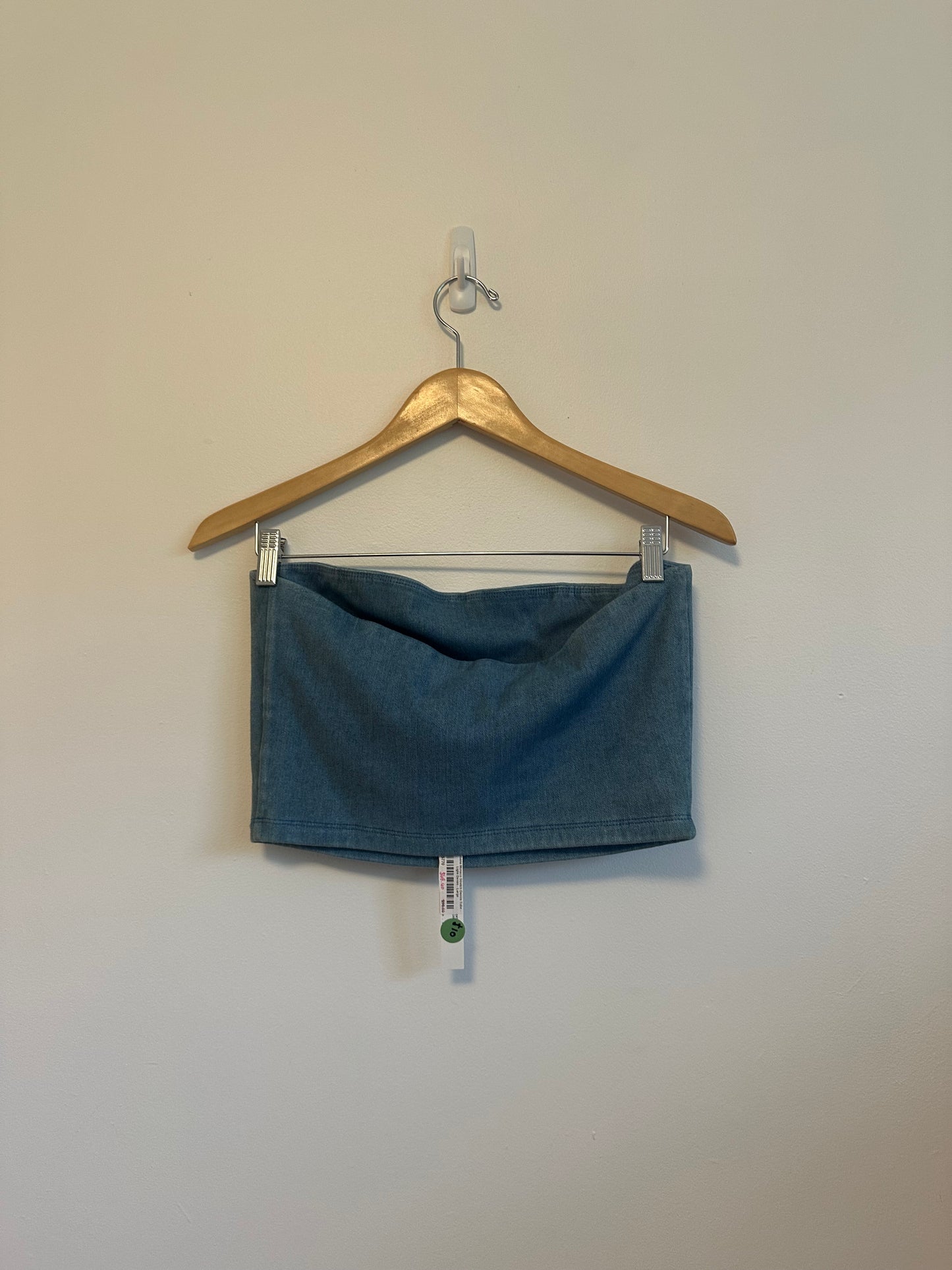 NWT Susana Monaco Stretch Denim Cropped Tube Top | Size Large