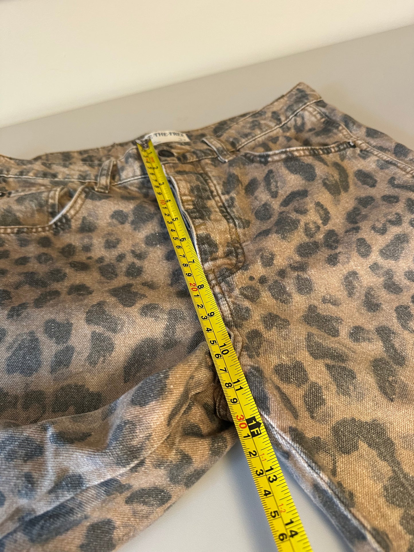 We The Free x Free People Good Luck Leopard Print Barrel Jeans | Size 27