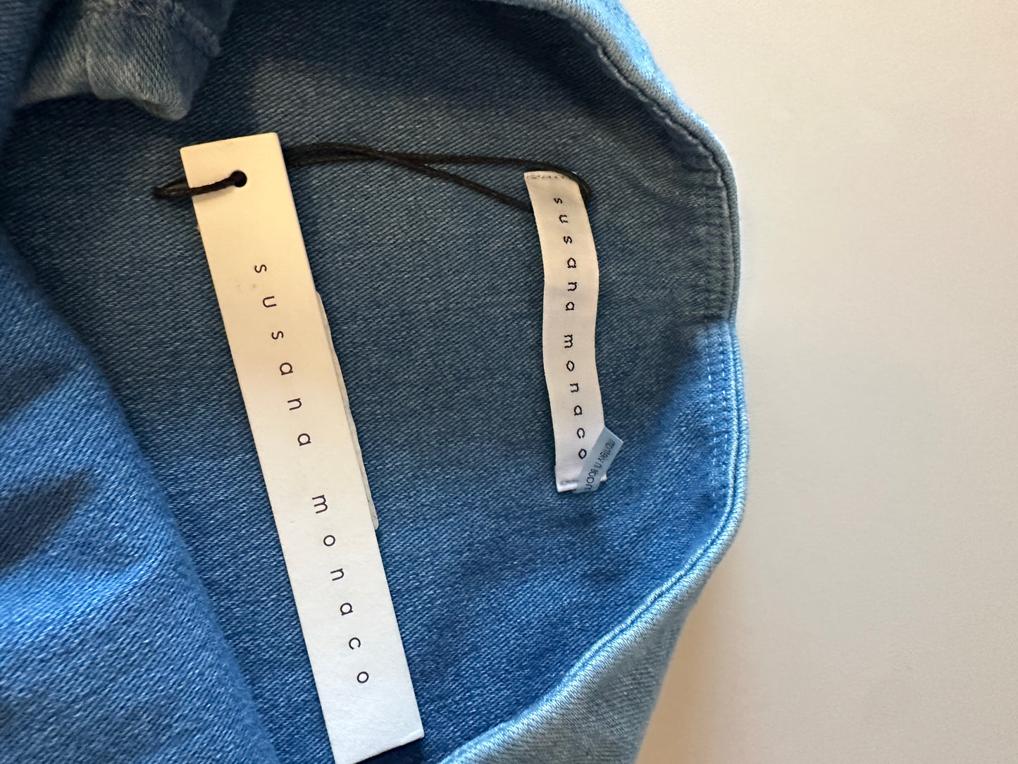 NWT Susana Monaco Stretch Denim Cropped Tube Top | Size Large