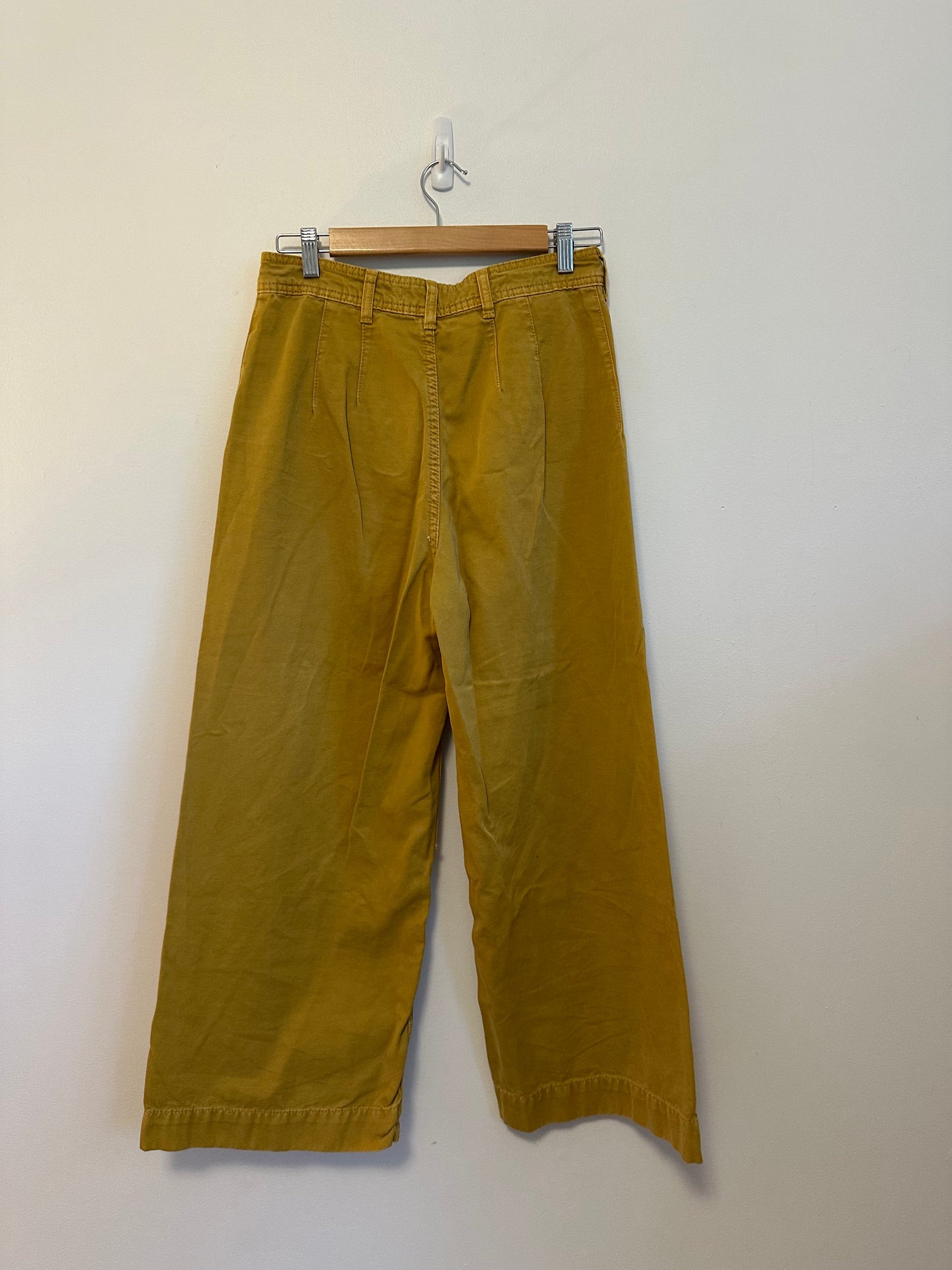 We The Free x Free People Patto Yellow Wide Leg Crop Cotton Canvas Pants | Size 29