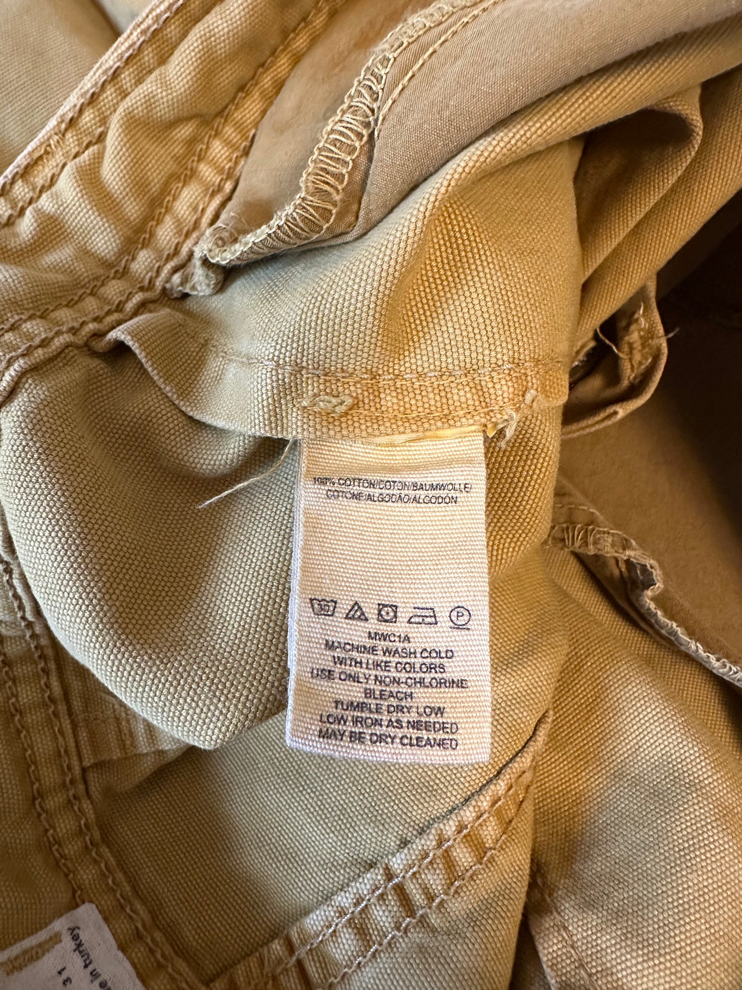 We The Free x Free People Patto Yellow Wide Leg Crop Cotton Canvas Pants | Size 29