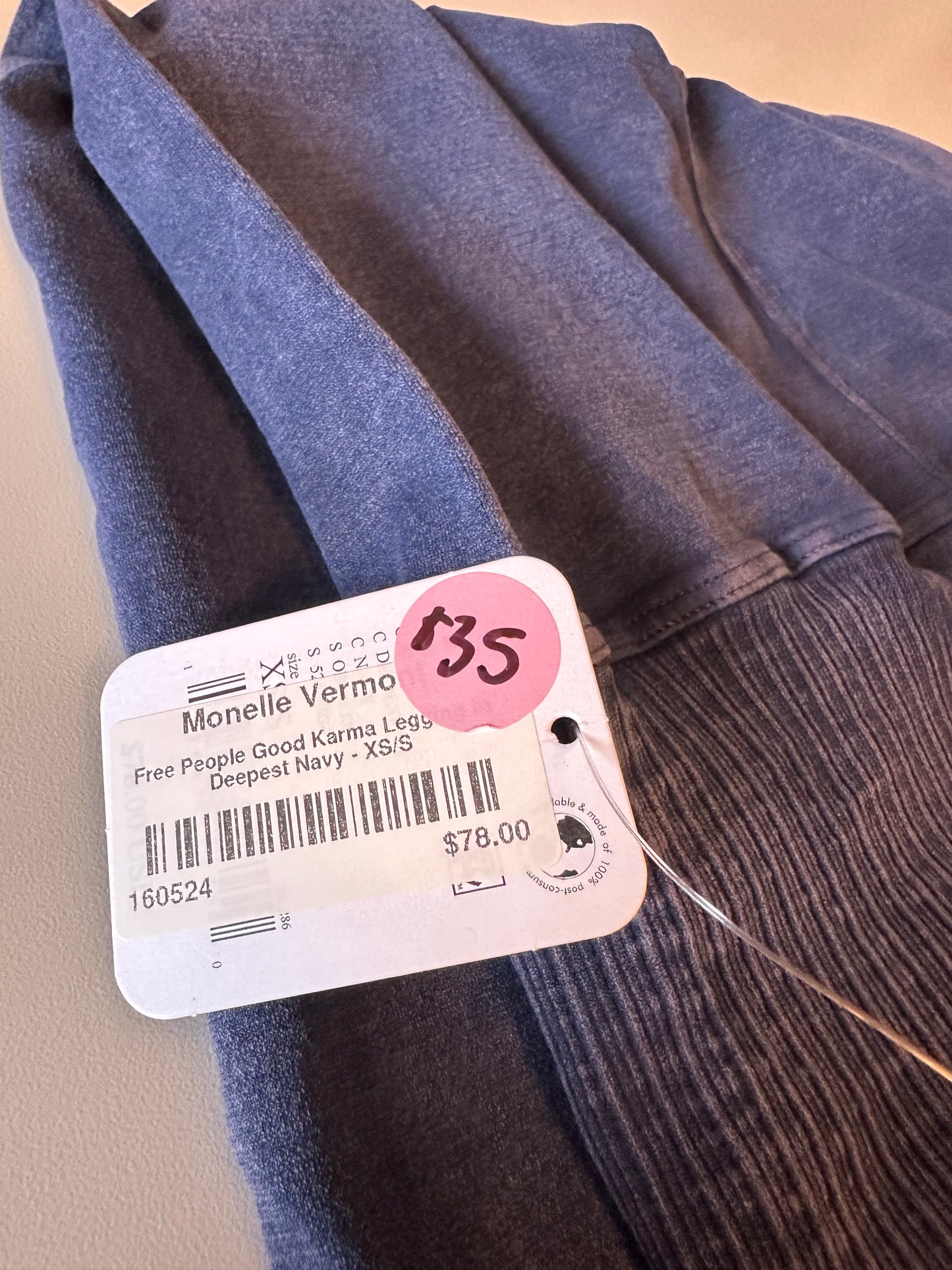 NWT FP Movement by Free People Good Karma Leggings in Deepest Navy | Size XS/S