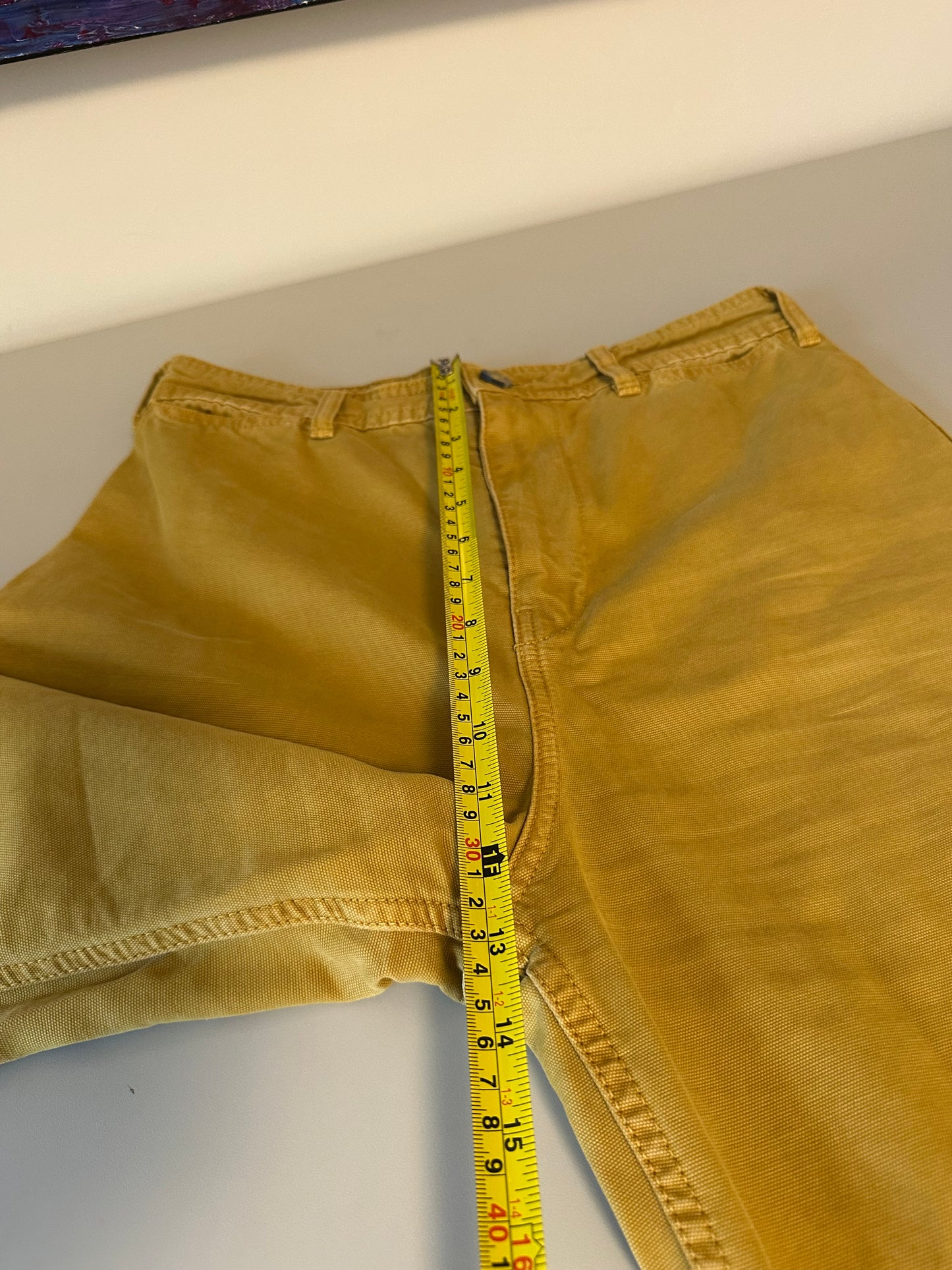 We The Free x Free People Patto Yellow Wide Leg Crop Cotton Canvas Pants | Size 29