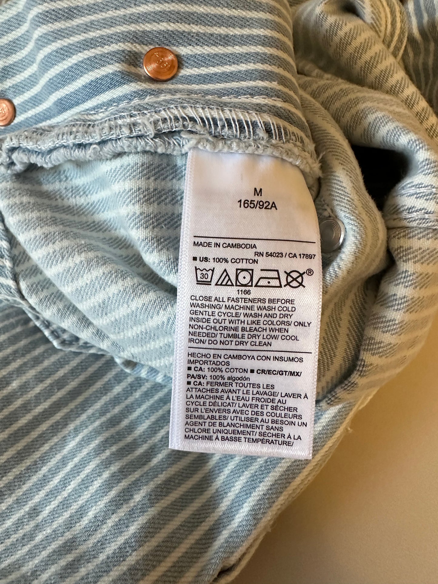 Old Navy Baggy Blue and White Stripe Denim Shortalls | Size Medium