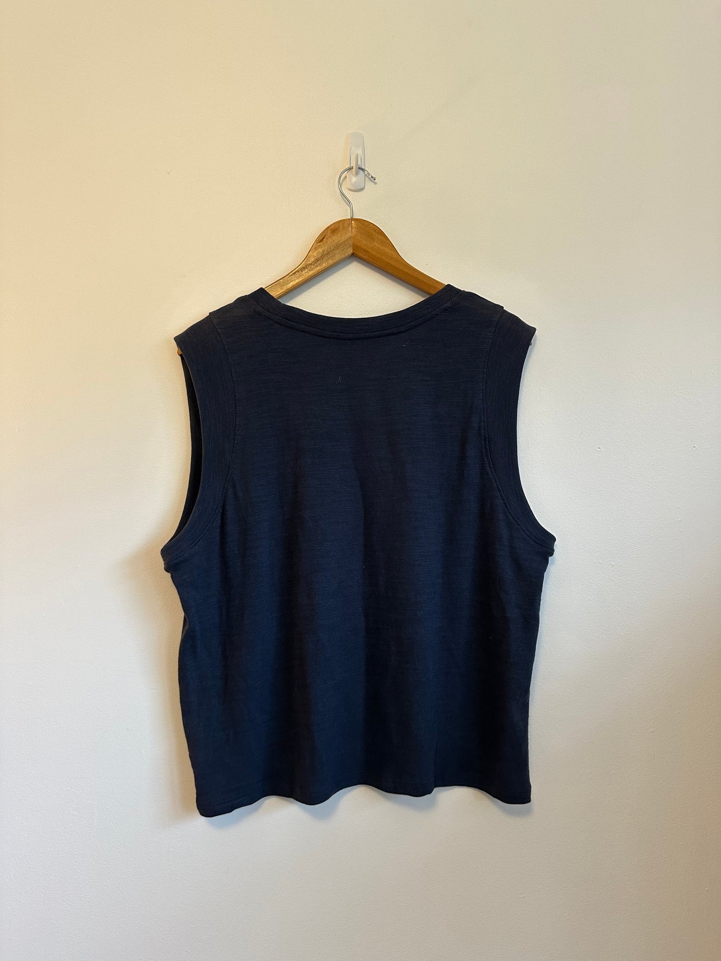 NWT Faherty Unwashed Slub Muscle T Tank Top in Navy Blue | Size XL