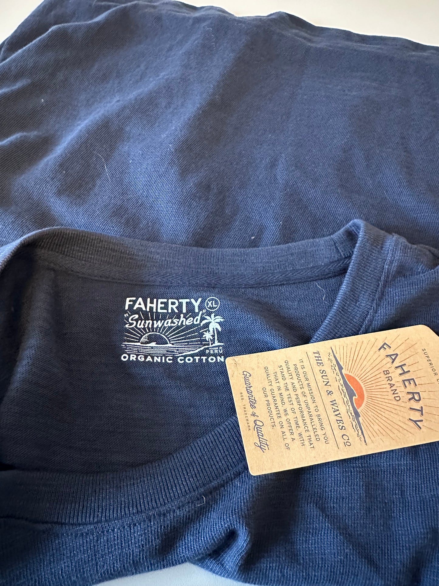 NWT Faherty Unwashed Slub Muscle T Tank Top in Navy Blue | Size XL
