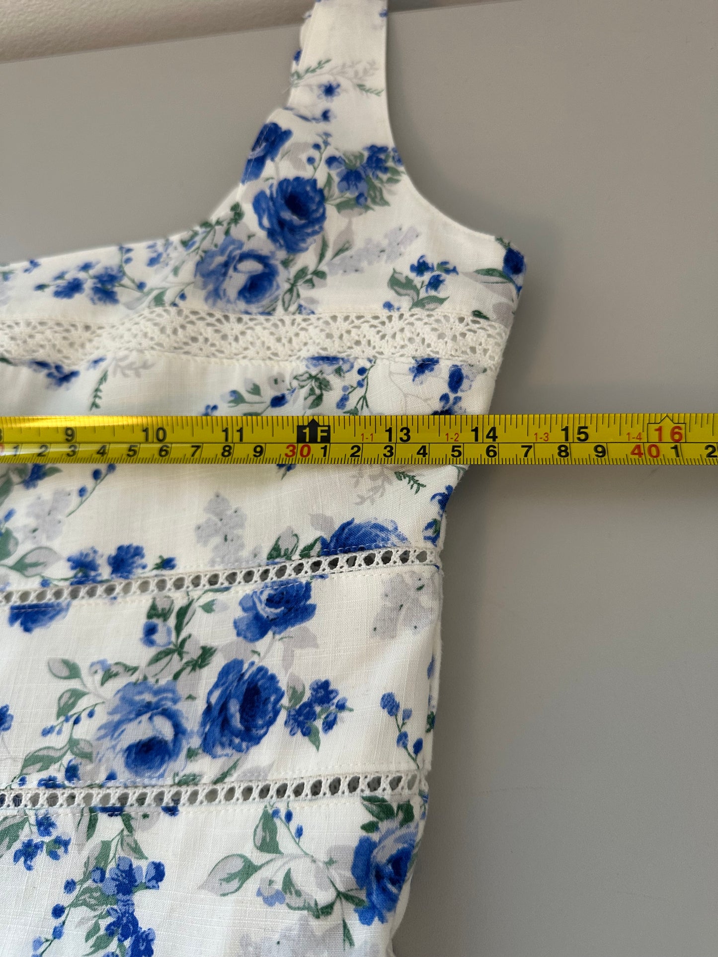 NWT Musette Blue Floral Square Neck Mini Dress | Size Small