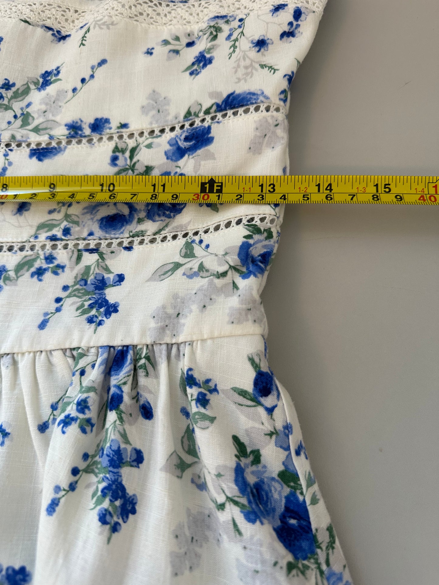 NWT Musette Blue Floral Square Neck Mini Dress | Size Small