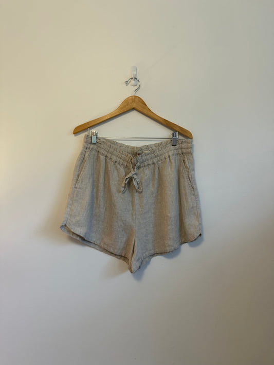 NWT Faherty Laguna Linen Pull On Shorts in Flax | Size Large