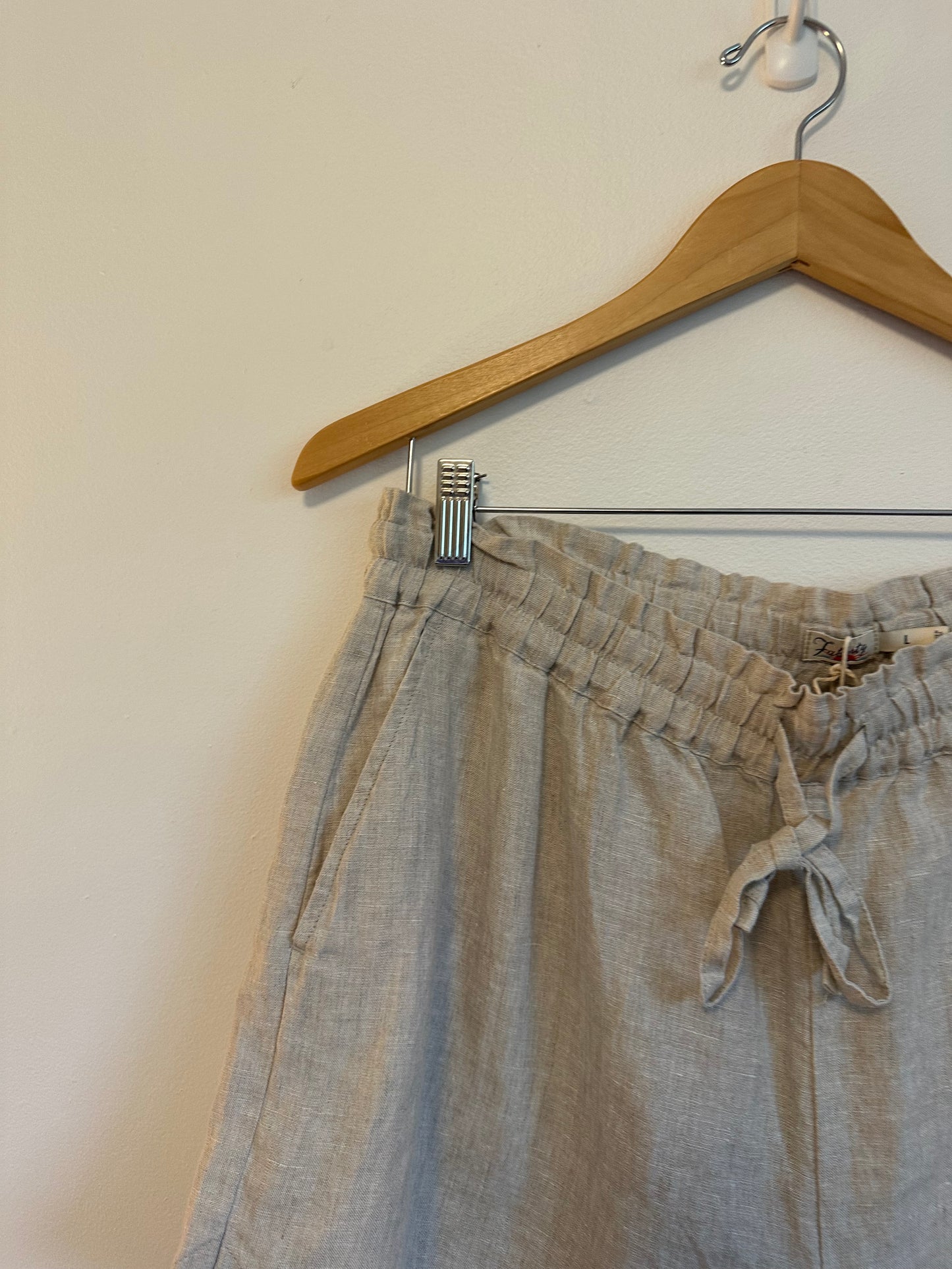 NWT Faherty Laguna Linen Pull On Shorts in Flax | Size Large