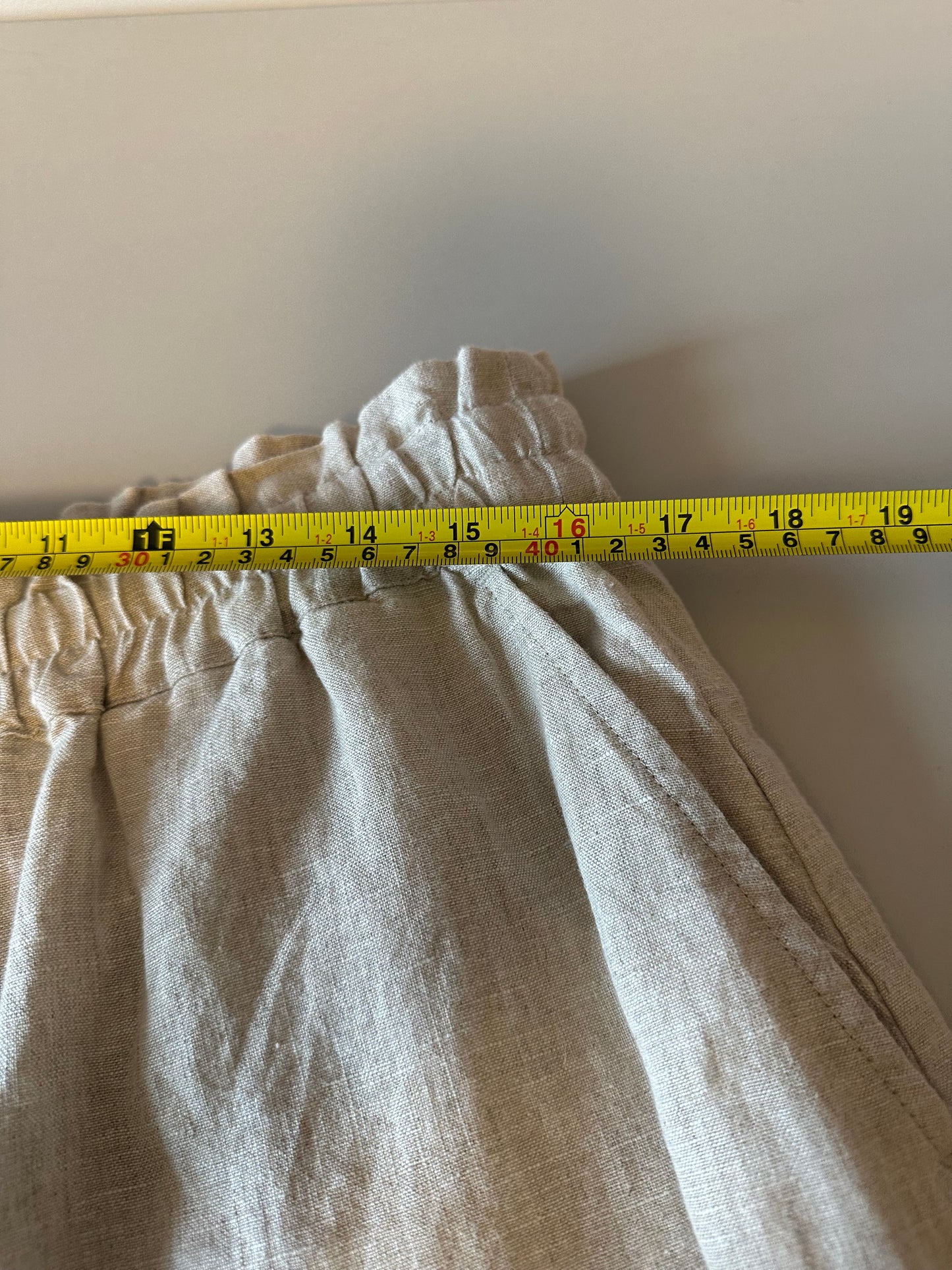 NWT Faherty Laguna Linen Pull On Shorts in Flax | Size Large