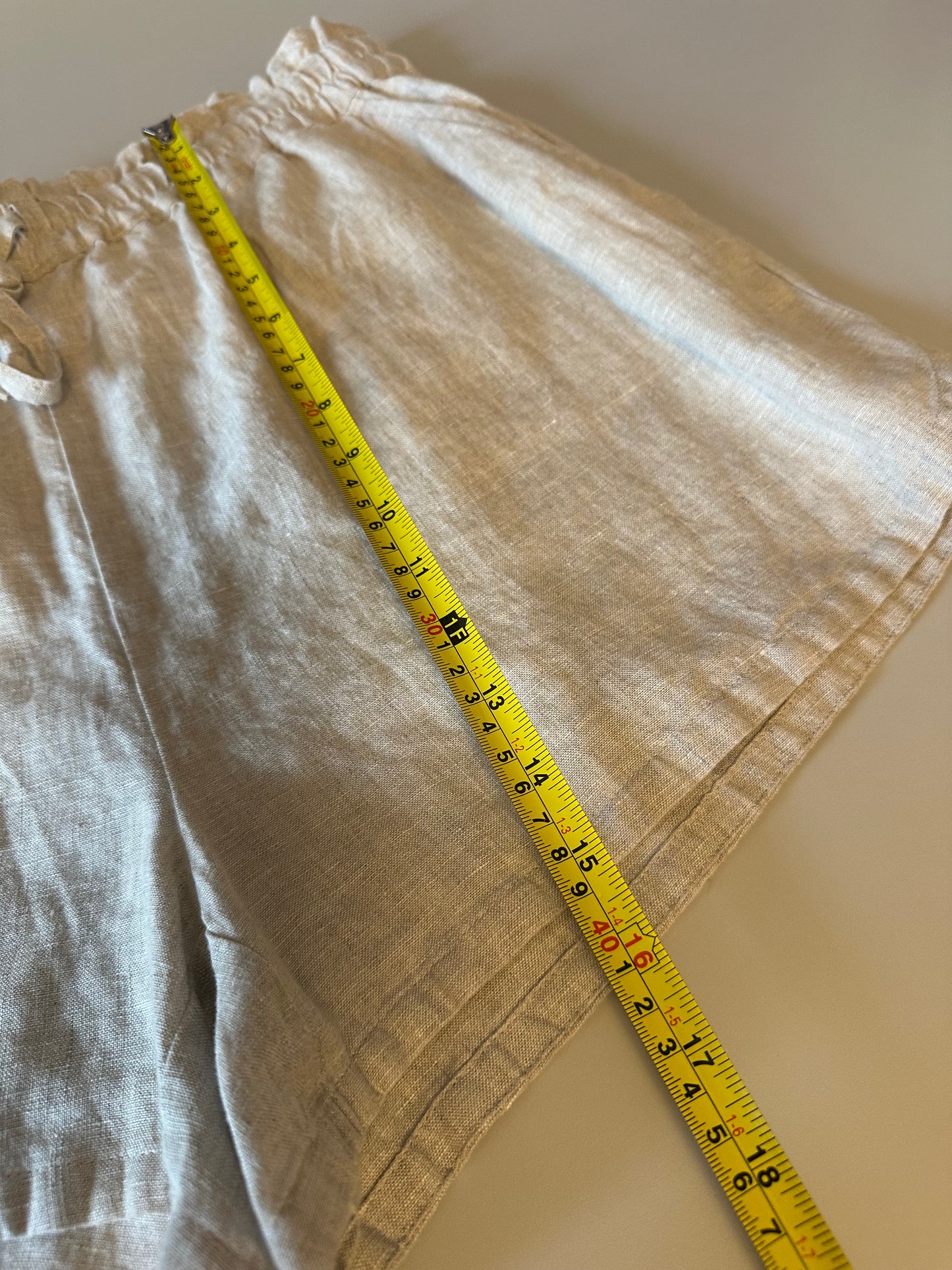 NWT Faherty Laguna Linen Pull On Shorts in Flax | Size Large
