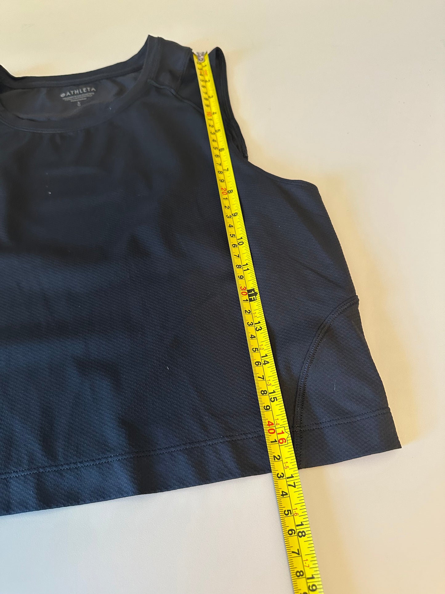 Athleta Cropped Black Tank Top | Size Large