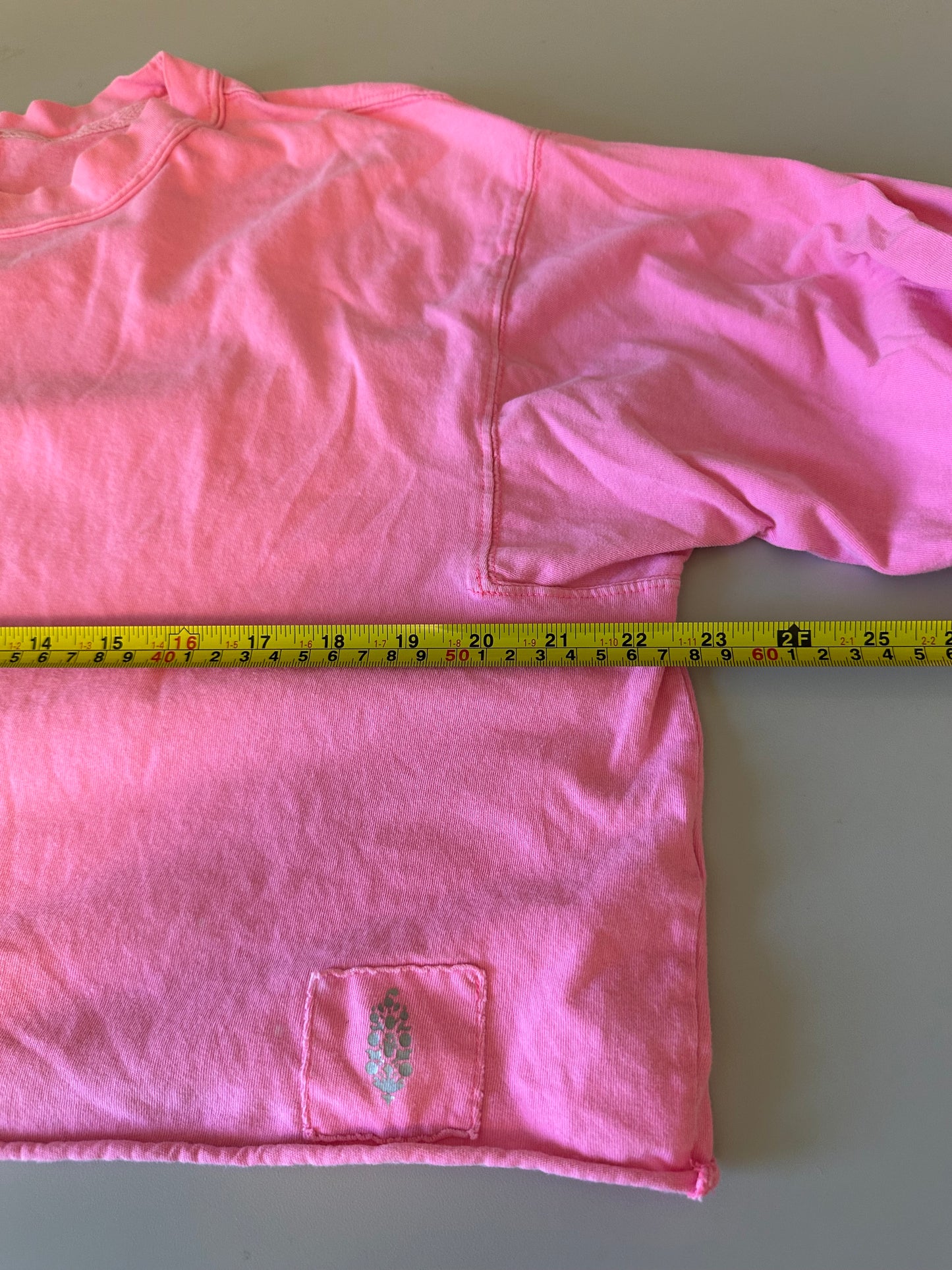 FP Movement by Free People Hot Pink Cropped Long Sleeve T-Shirt | Size Small