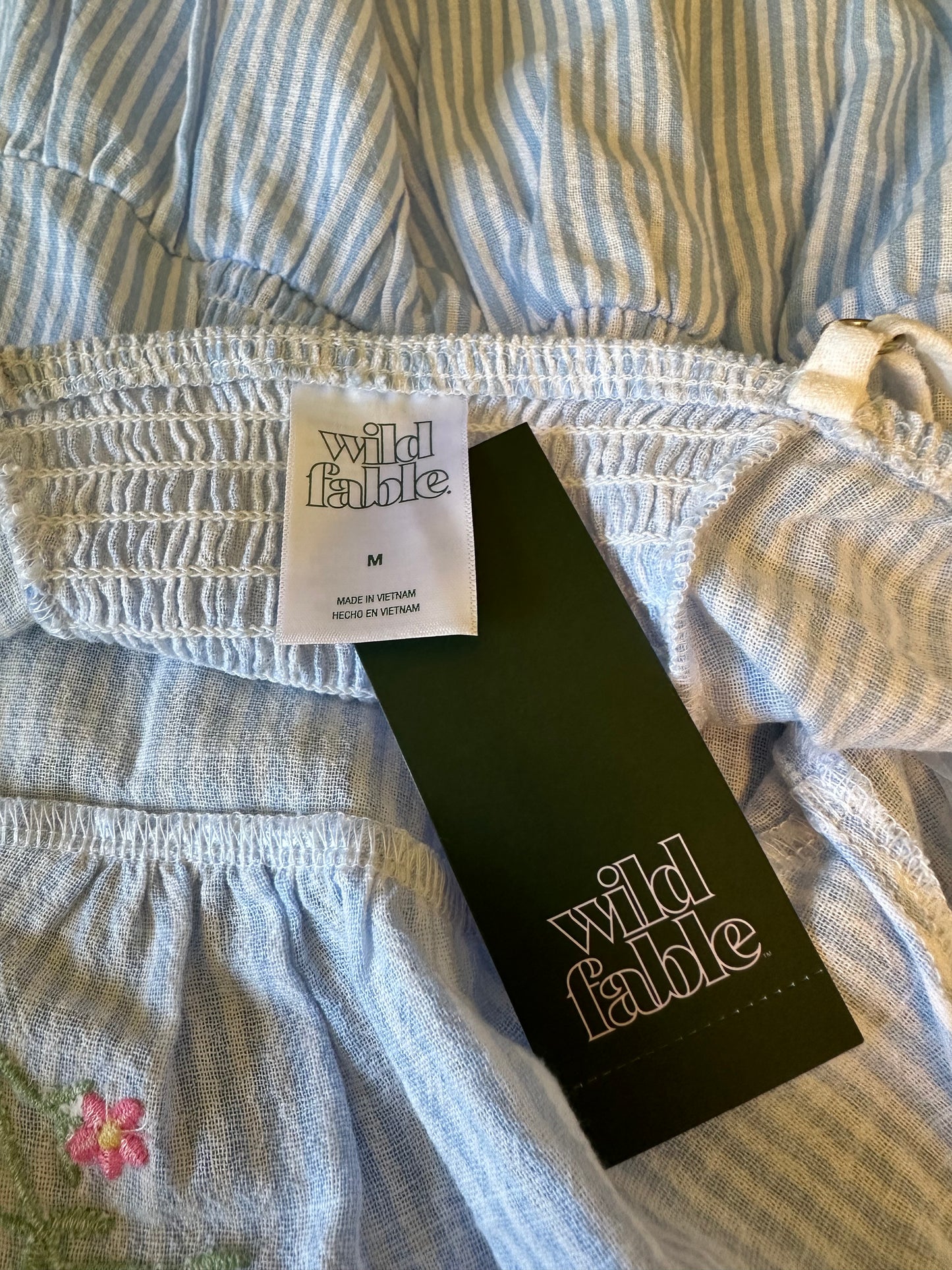 NWT Wild Fable Embroidered Strawberry Tie-Front Swim Cover Up Dress | Size Medium
