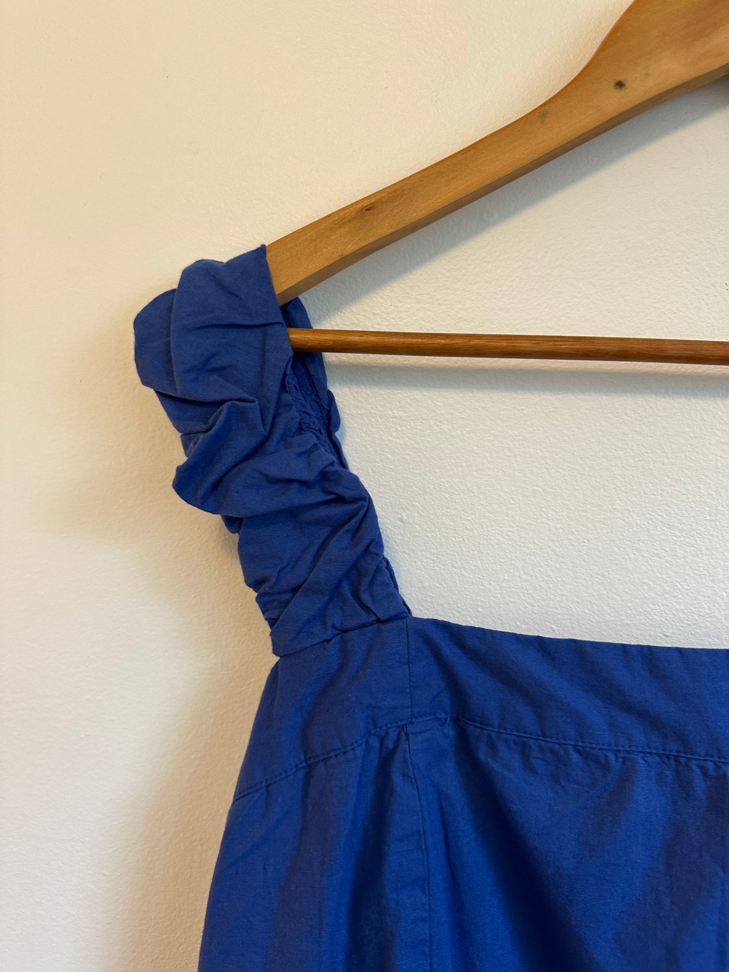 NWT Free People Ashley Seamed Cotton Tank Top in Mazarine Blue | Size XL