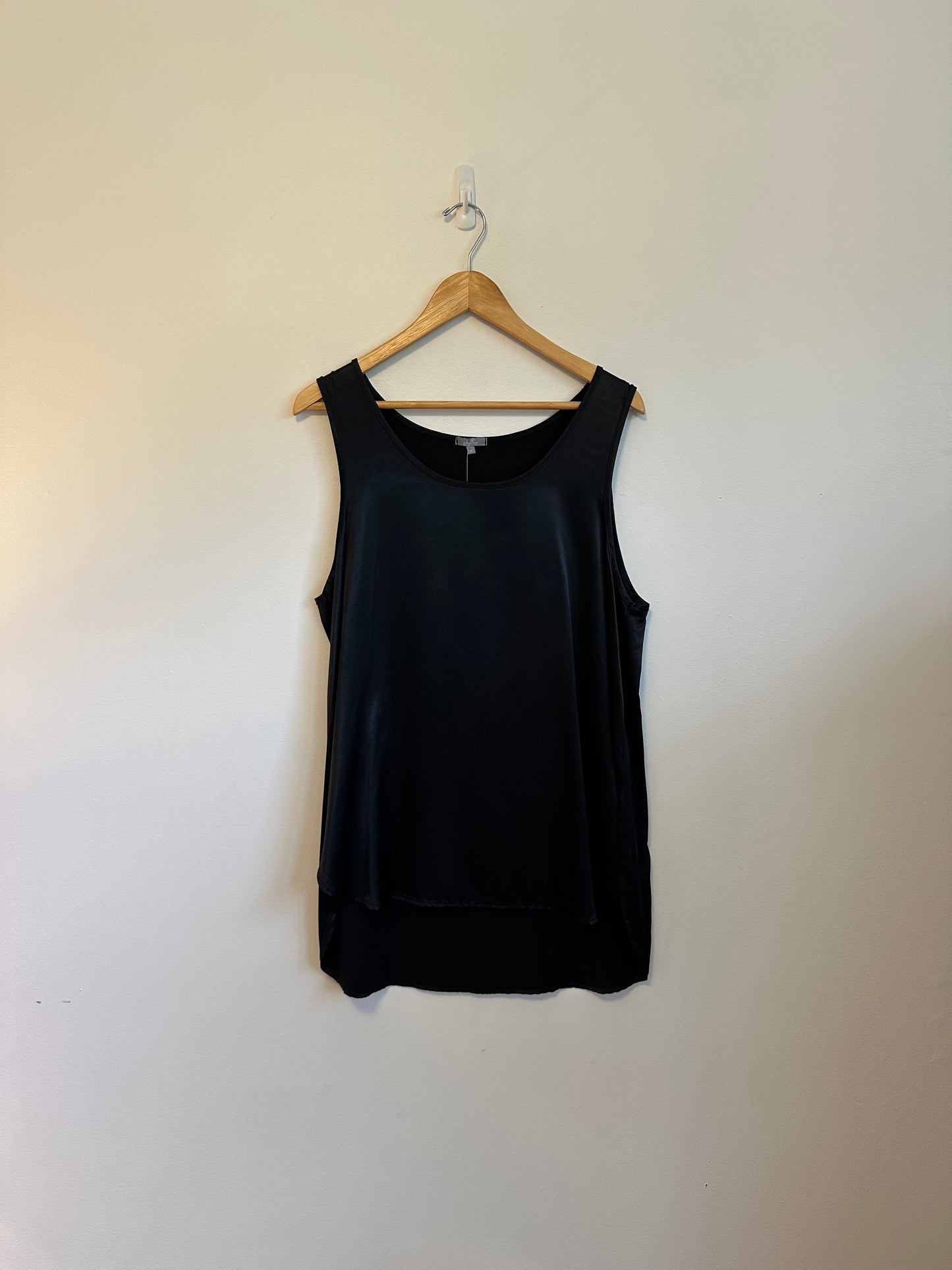 NWT PJ Harlow Jackie Satin Cami Sleep Shirt in Black | Size Medium