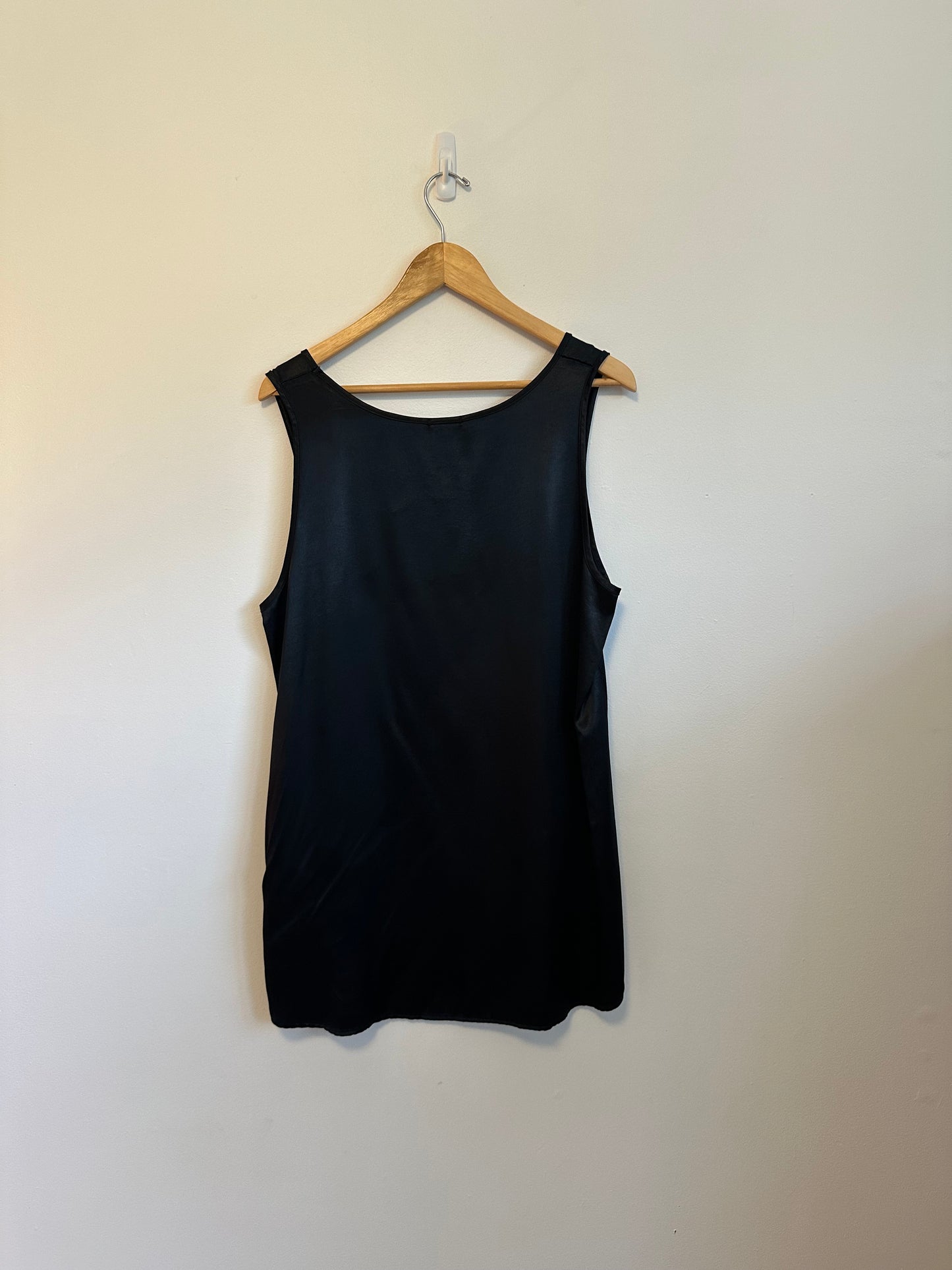 NWT PJ Harlow Jackie Satin Cami Sleep Shirt in Black | Size Medium
