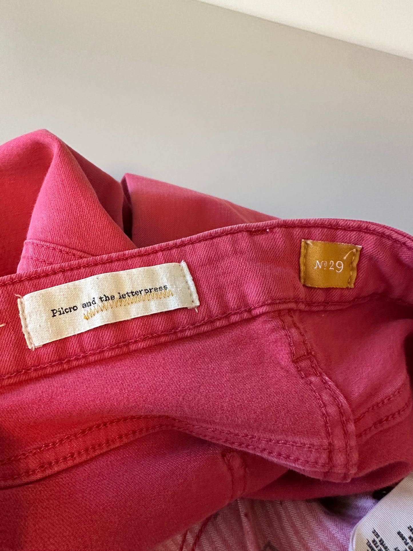 Pilcro and The Letterpress Washed Red Mid Rise Jeans | Size 29