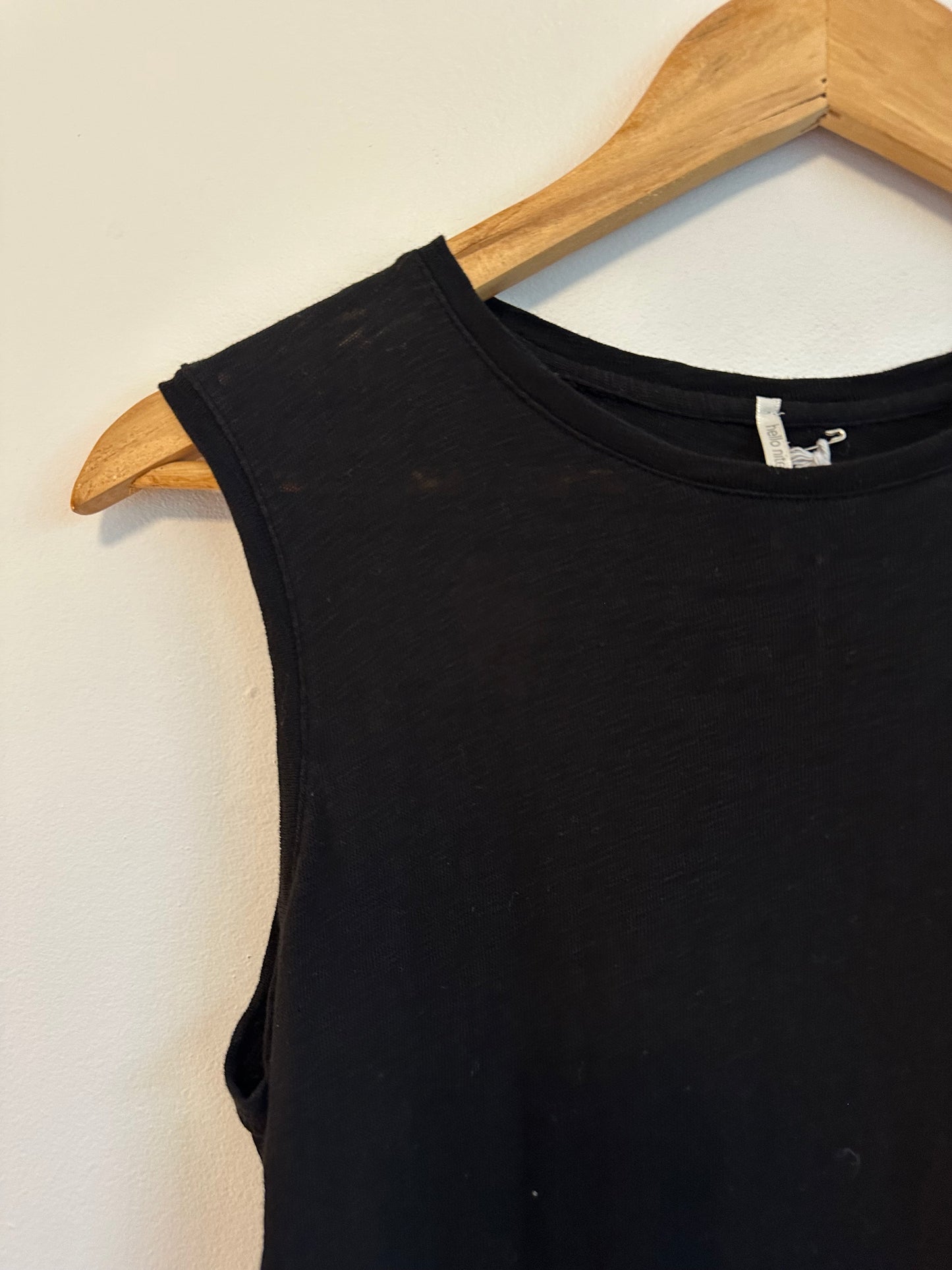 NWT Hello Nite Asa Little Black Cotton T-Shirt Dress in Black | Size XS