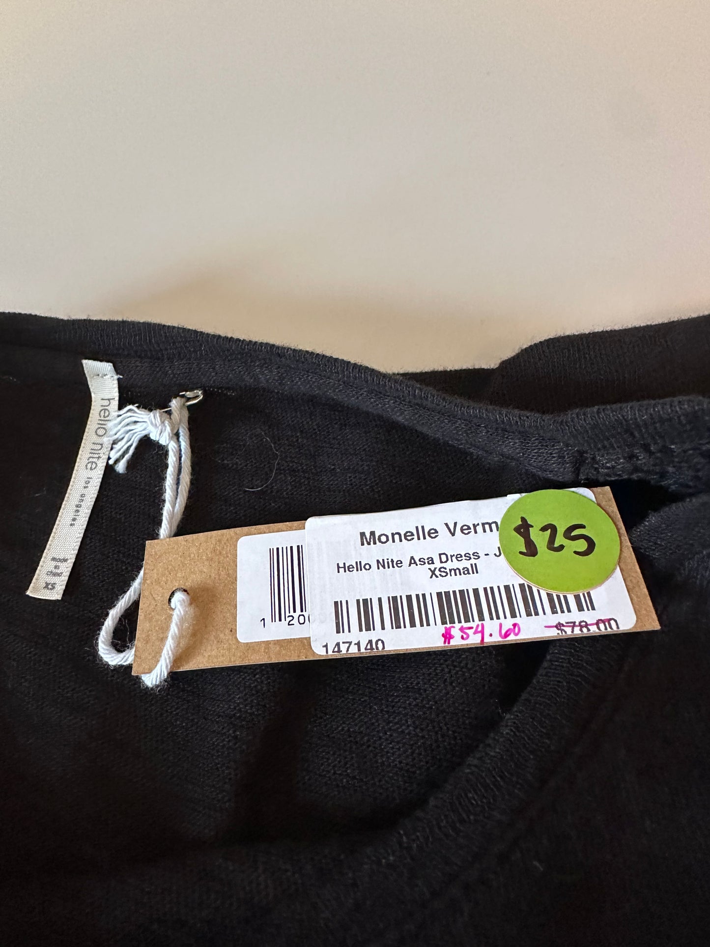 NWT Hello Nite Asa Little Black Cotton T-Shirt Dress in Black | Size XS