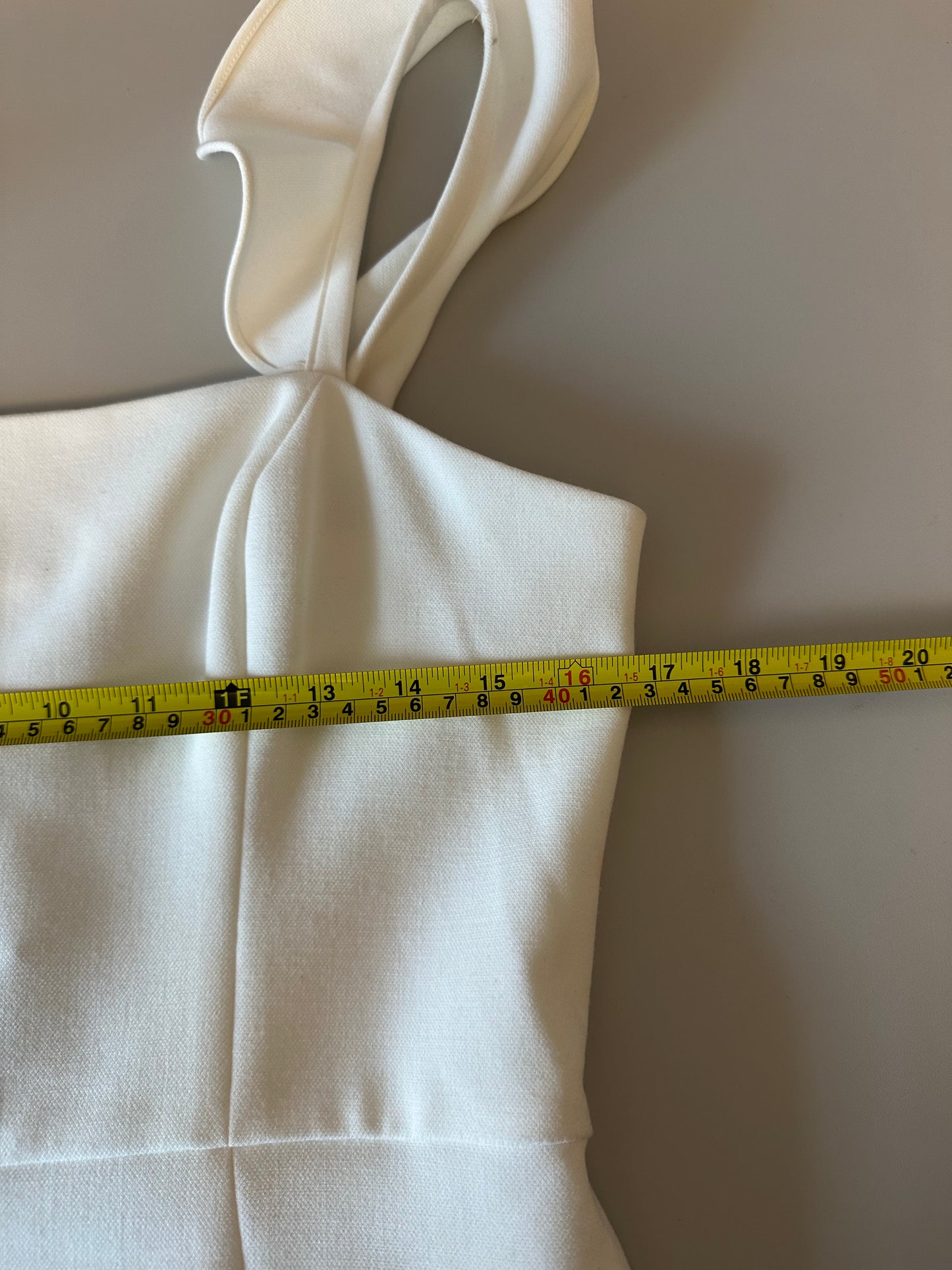 NWT French Connection White Ruffle Shoulder Mini Dress | Size 10