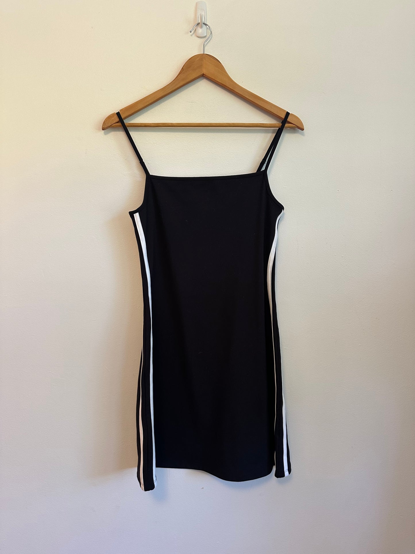 Wild Fable Butterbliss Black Mini Dress with White Stripes | Size Medium