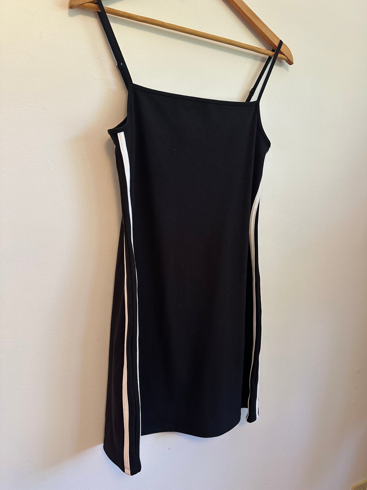 Wild Fable Butterbliss Black Mini Dress with White Stripes | Size Medium